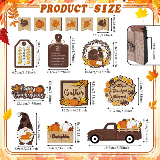 🍁13PCS Thanksgiving Tiered Tray Decor(Tiered Tray NOT Included)