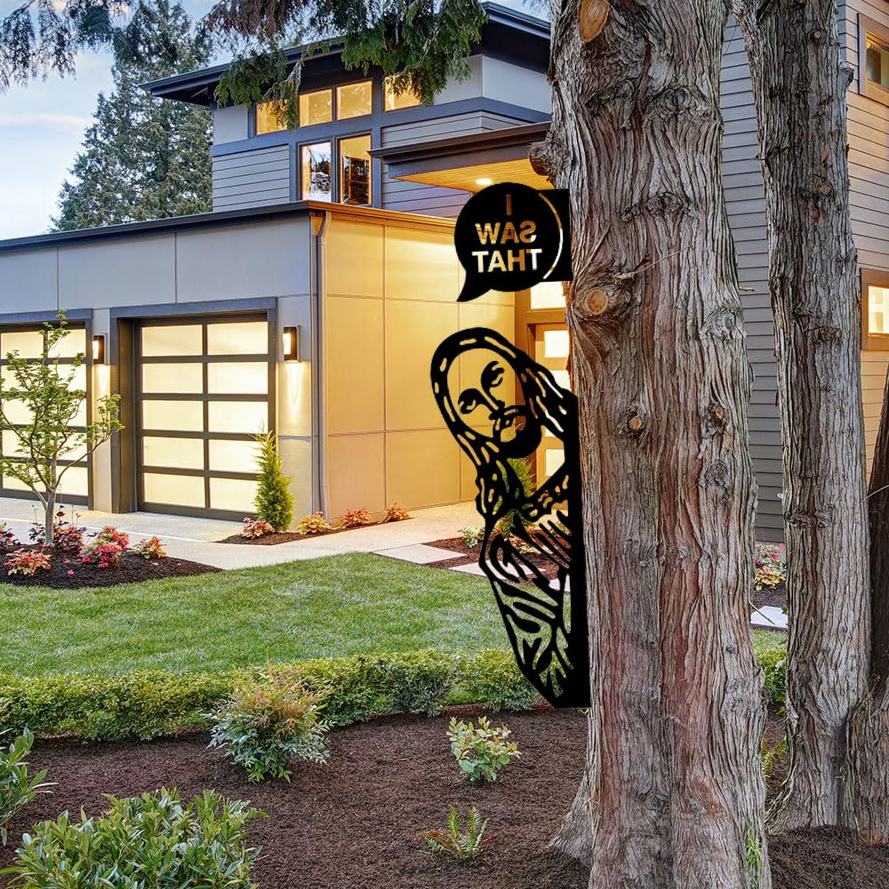 ✝️Saw That Funny Jesus Metal Sign