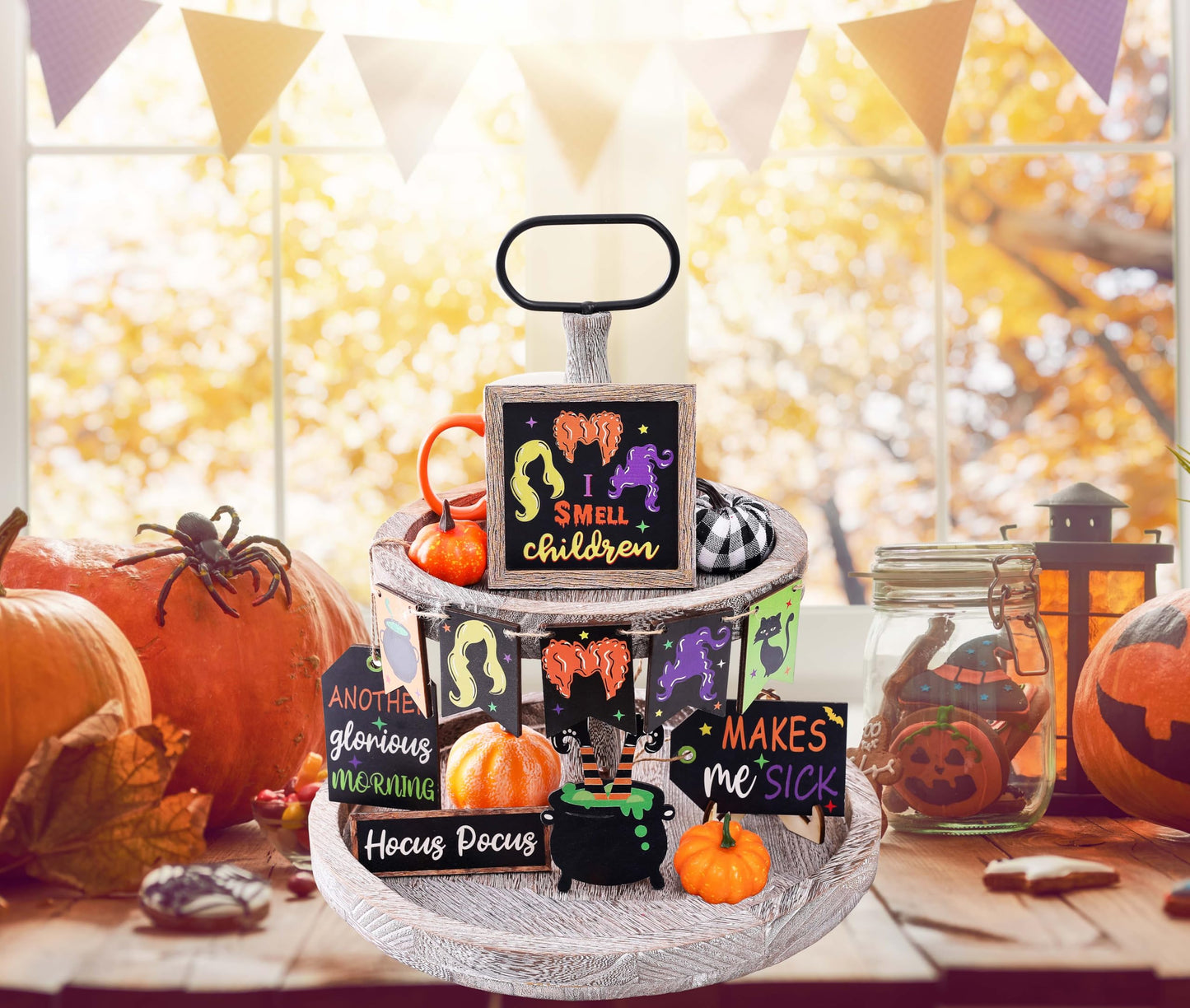 ☠Halloween Hocus Pocus Tray Decor(Tiered Tray NOT Included)