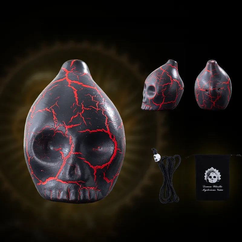 💀Halloween Death Whistle Ceramic Skull Decoration Eerie Sound Whistle