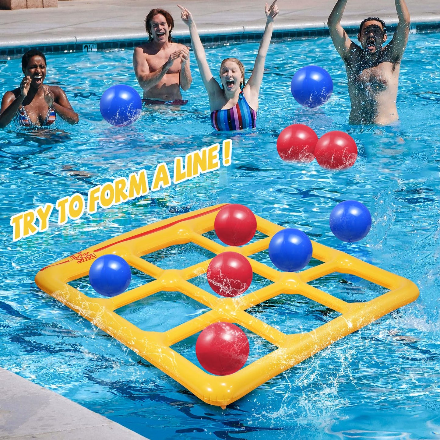 🙋♂️Pool Toys Games Set- Tic-Tac-Toe Inflatable Pool Toy
