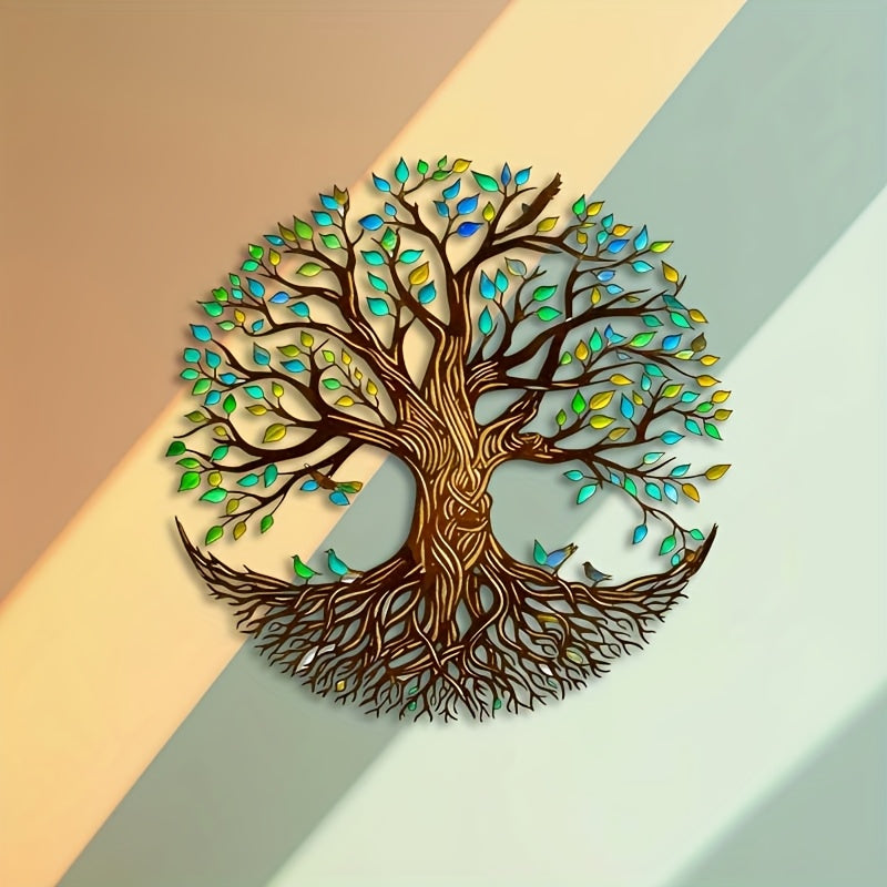 Tree of Life Metal Wall Sculpture - Art Deco Iron Wall Hanging