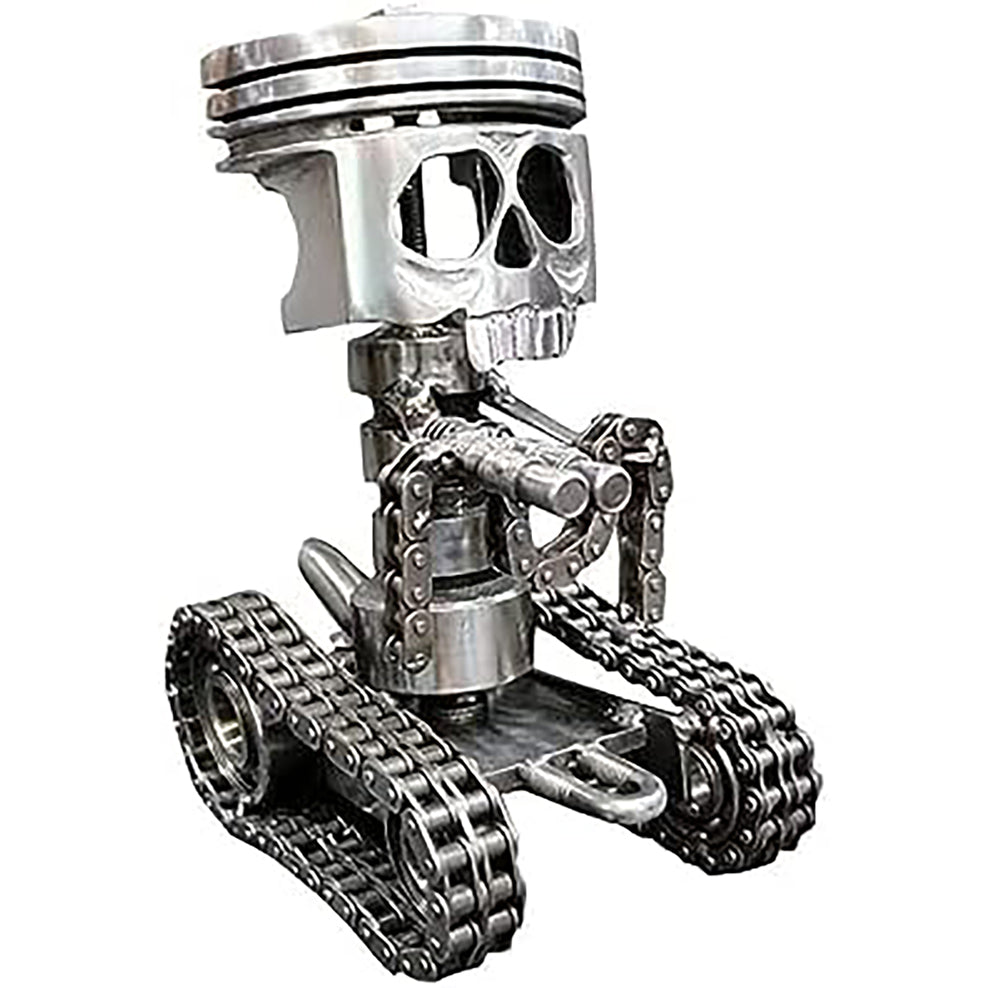 Piston Posse – Custom Skull Sculpture on Gear Base