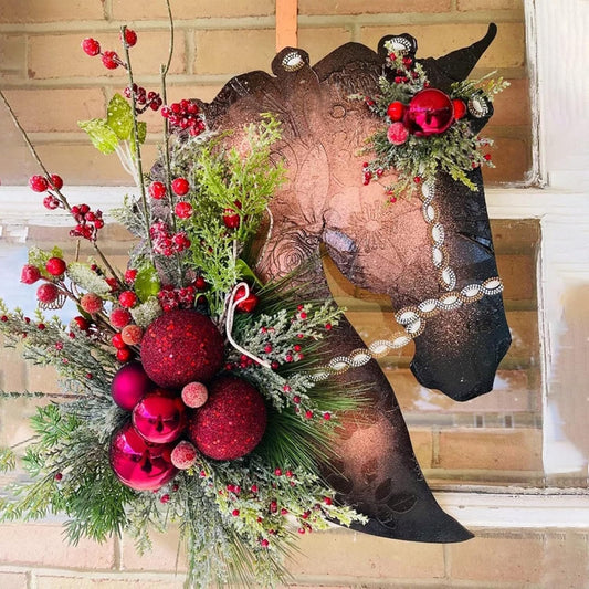 🌲🐴Horse Head Wreath for Christmas | Single, Pair & Family Bundles✨