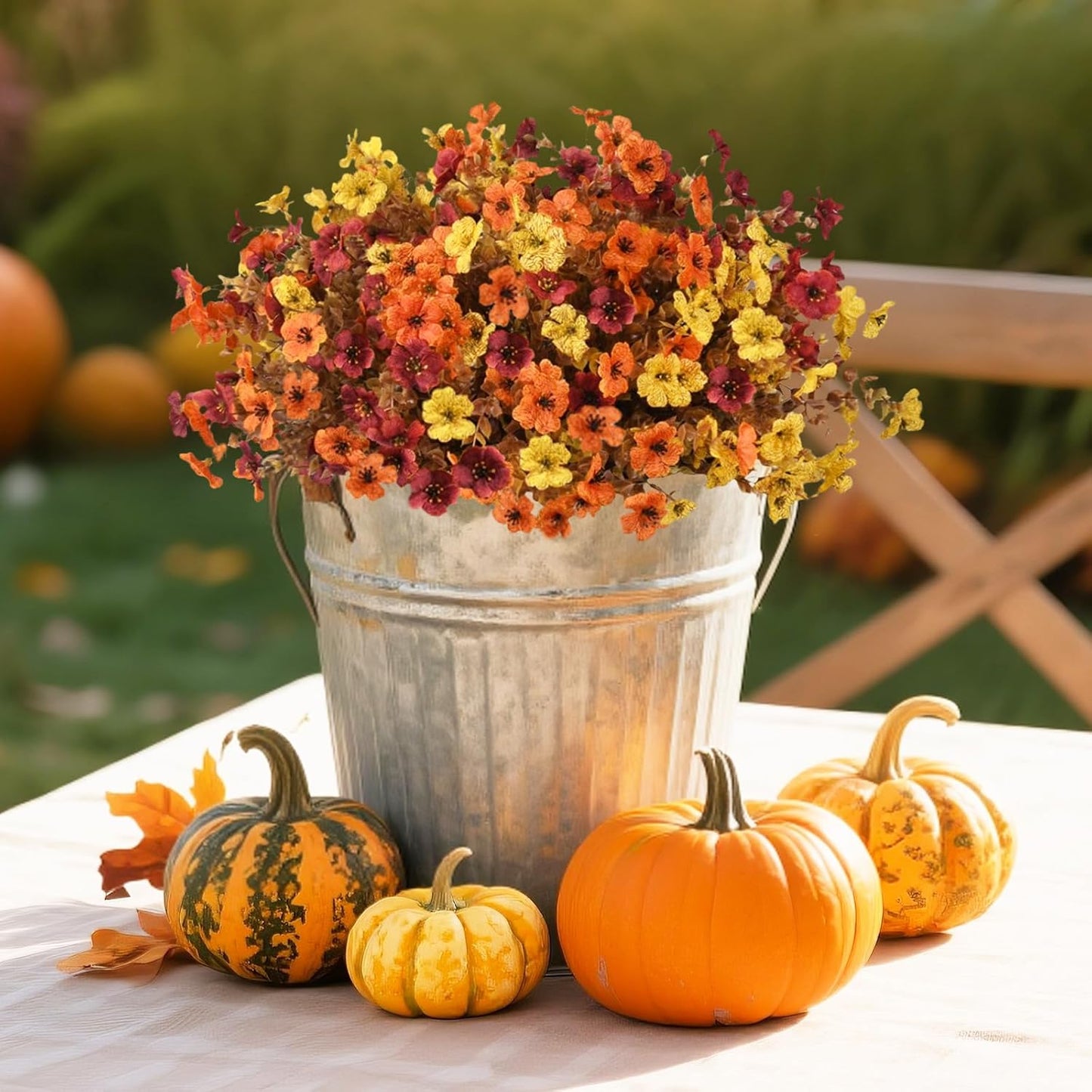 💐Artificial UV-resistant flowers: suitable for patios, porches and balconies