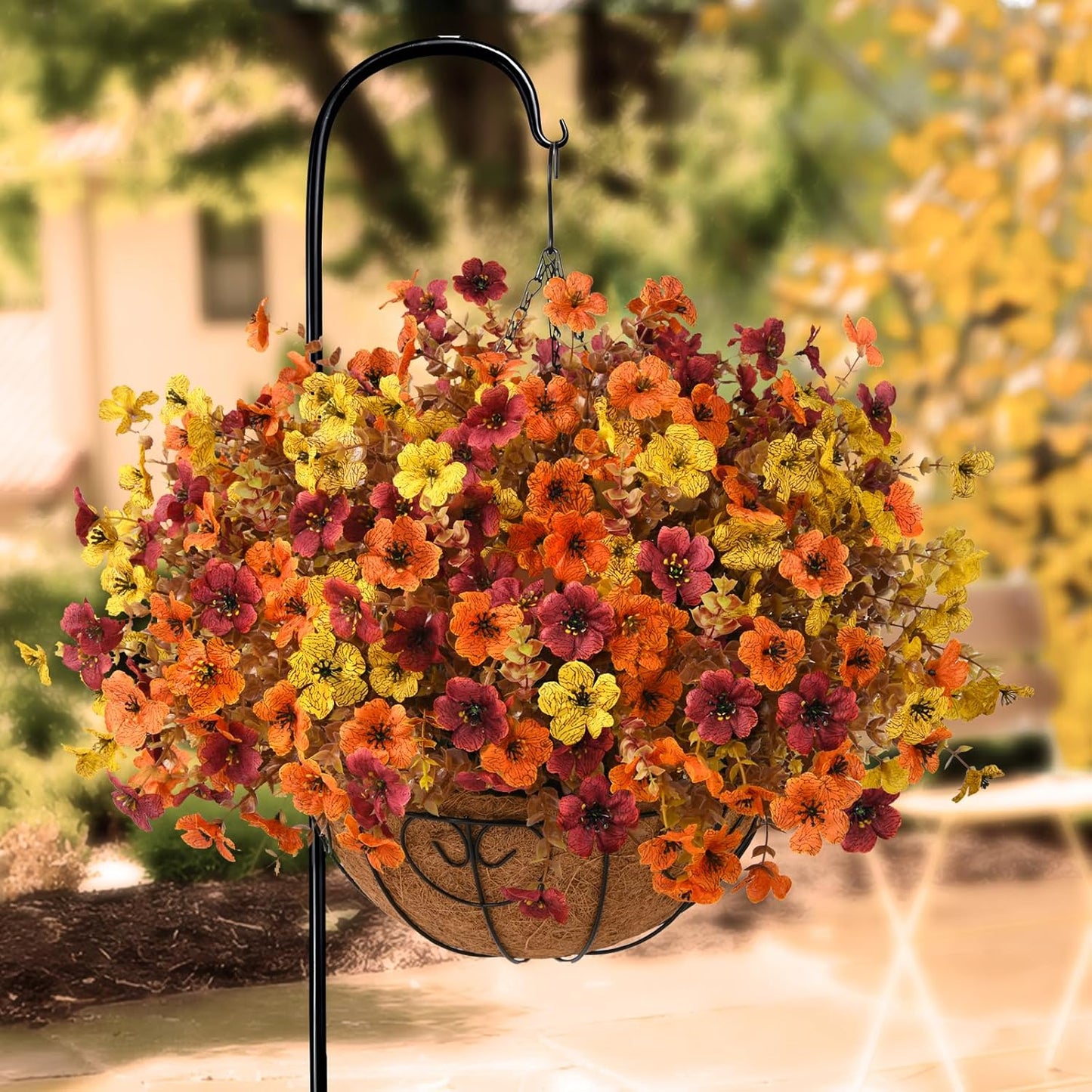 💐Artificial UV-resistant flowers: suitable for patios, porches and balconies