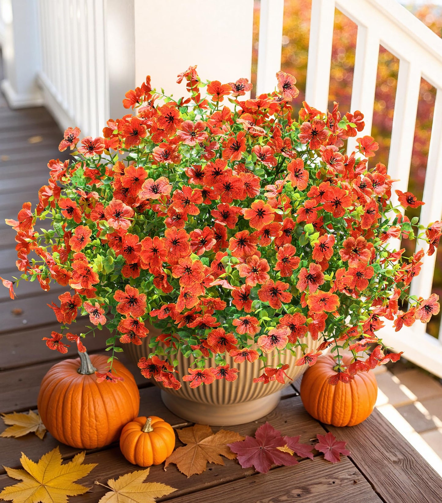 💐Artificial UV-resistant flowers: suitable for patios, porches and balconies