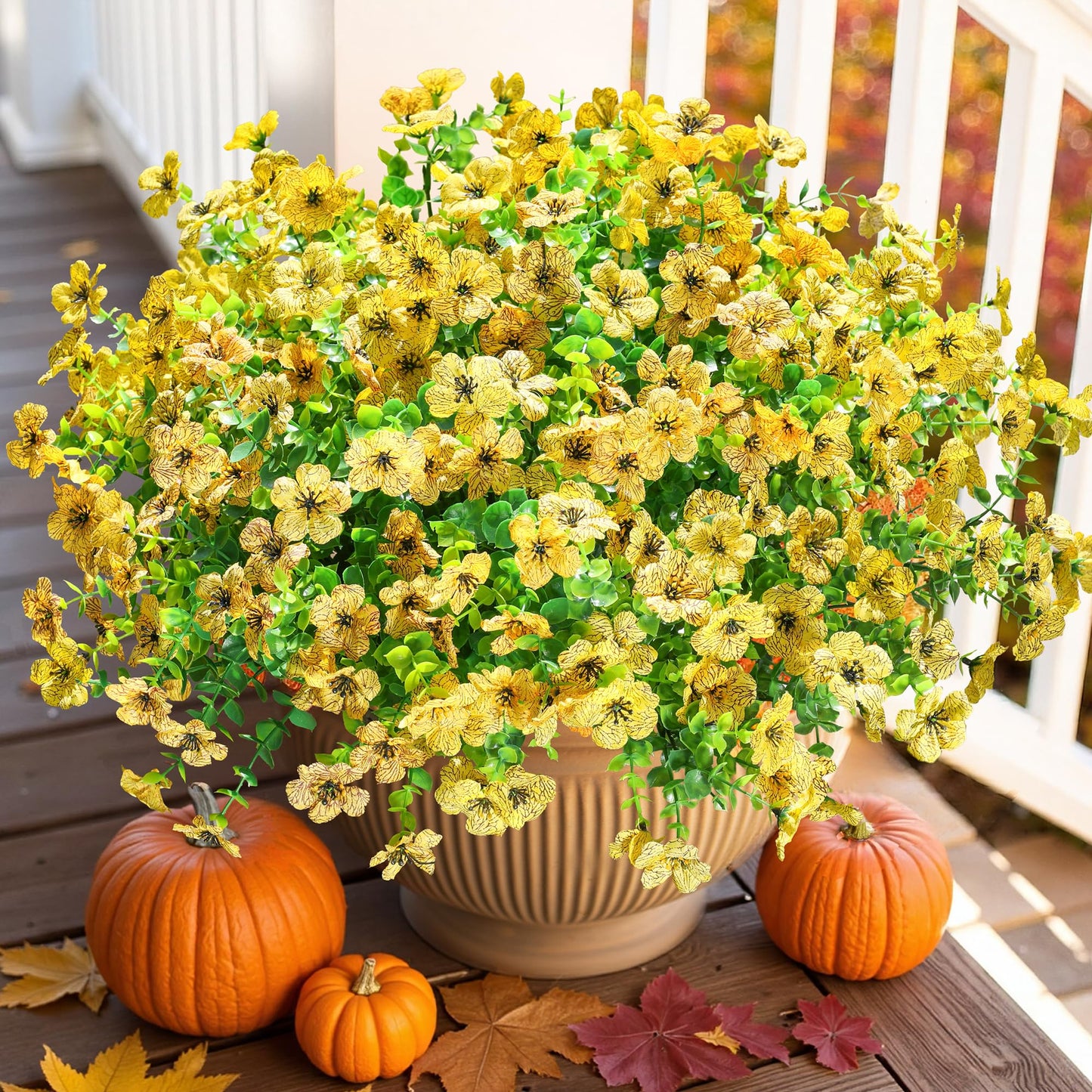 💐Artificial UV-resistant flowers: suitable for patios, porches and balconies