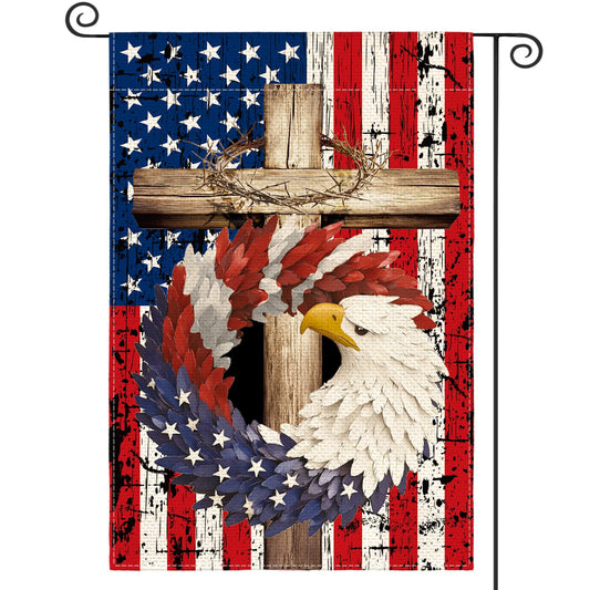 USA 4th of July Memorial Day Independence Day Watercolor Yard Outdoor Decoration 12x18 Inch
