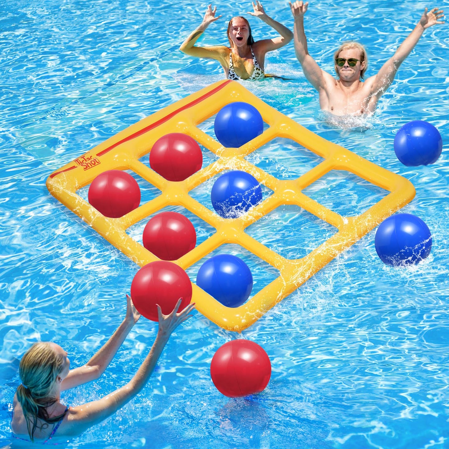 🙋‍♂️Pool Toys Games Set- Tic-Tac-Toe Inflatable Pool Toy