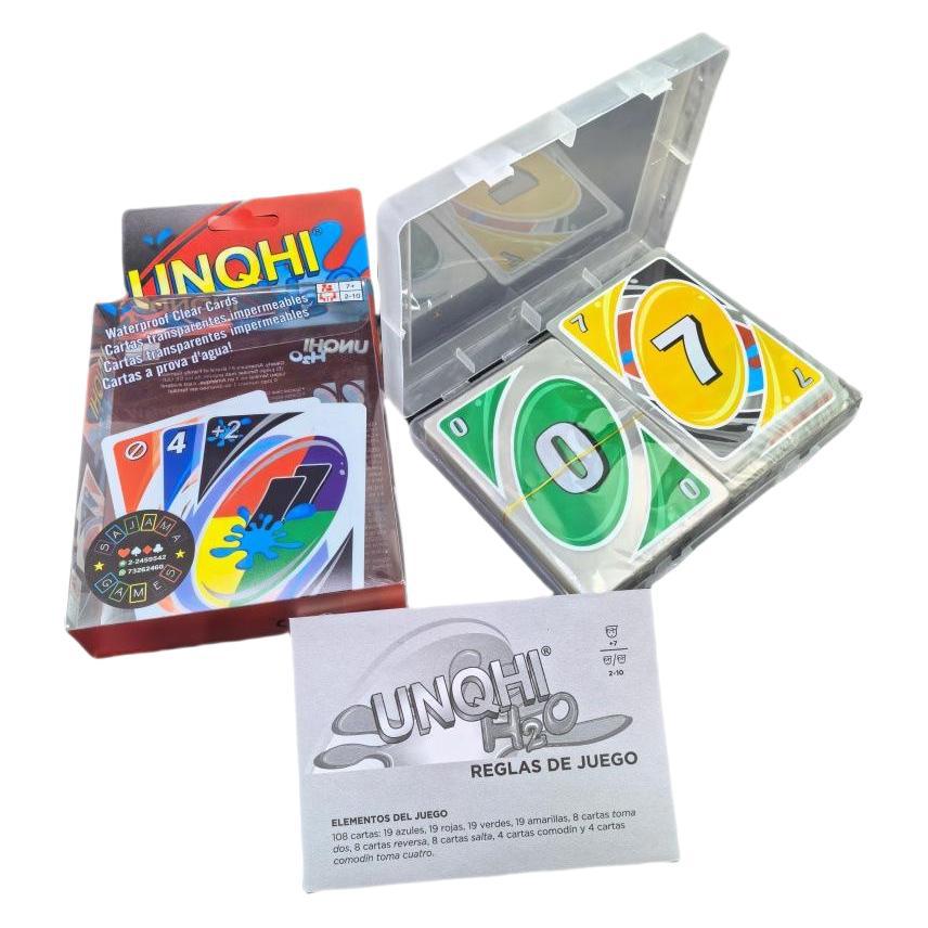 ✨UNO Card Game with Waterproof Cards and Portable Clip for Travel, Camping
