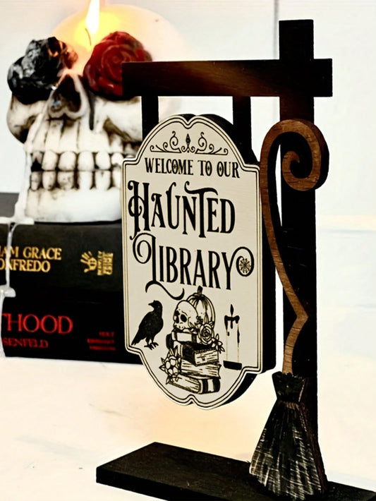 Gothic Style Bookshelf Haunted Library Decor