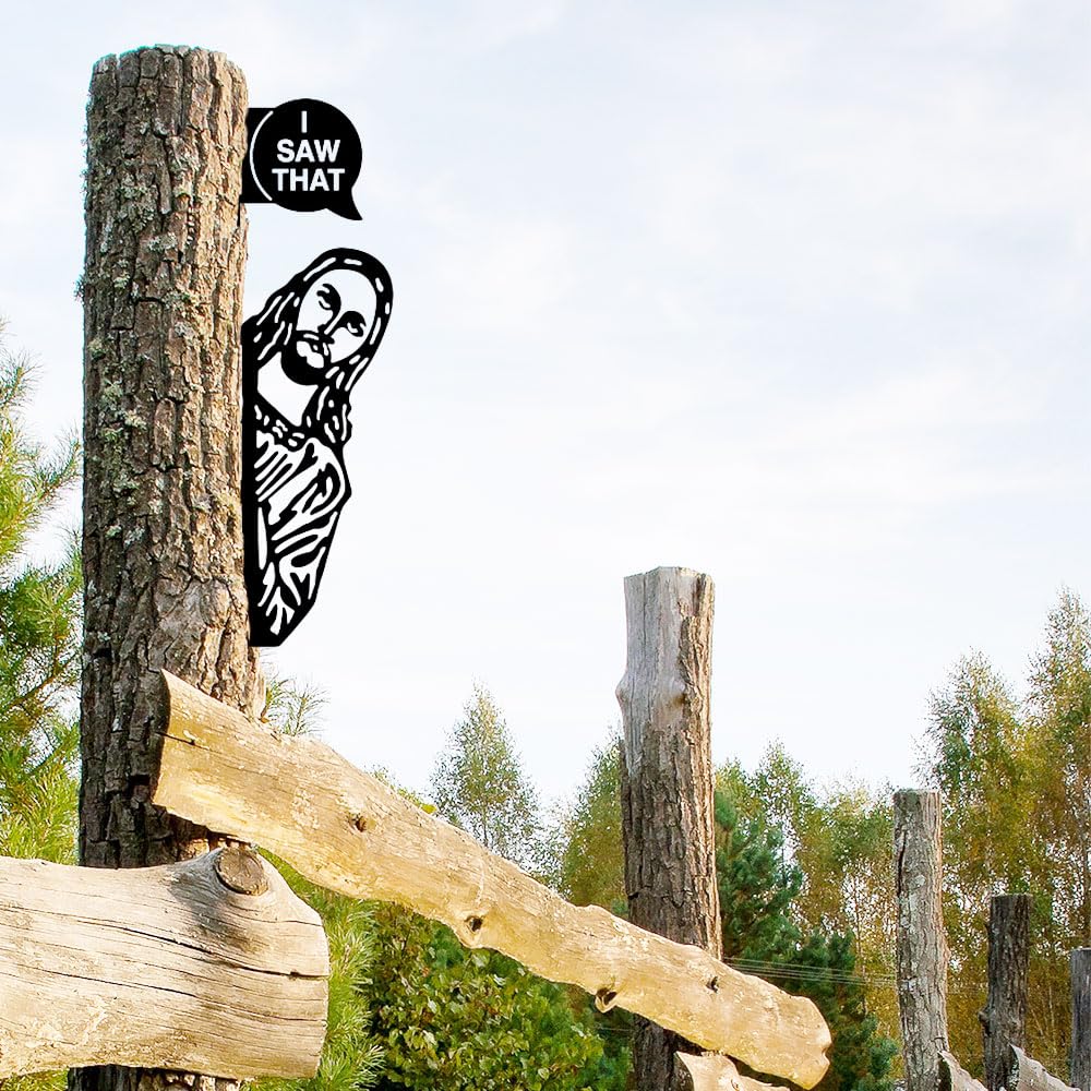 ✝️Saw That Funny Jesus Metal Sign