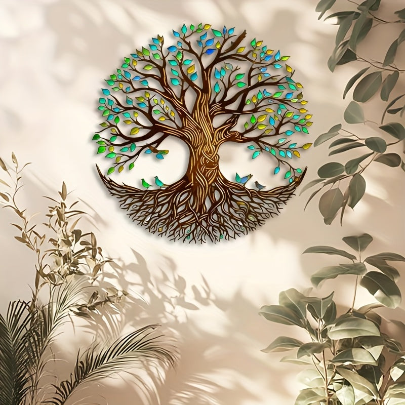 Tree of Life Metal Wall Sculpture - Art Deco Iron Wall Hanging