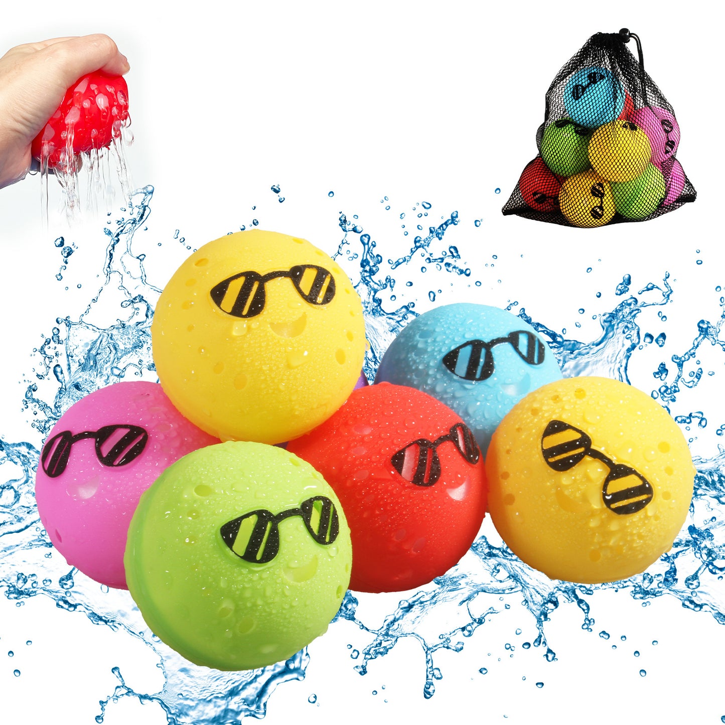 💧Reusable Water Bounce Balloons,  Water Game Toys for Outdoor Activities