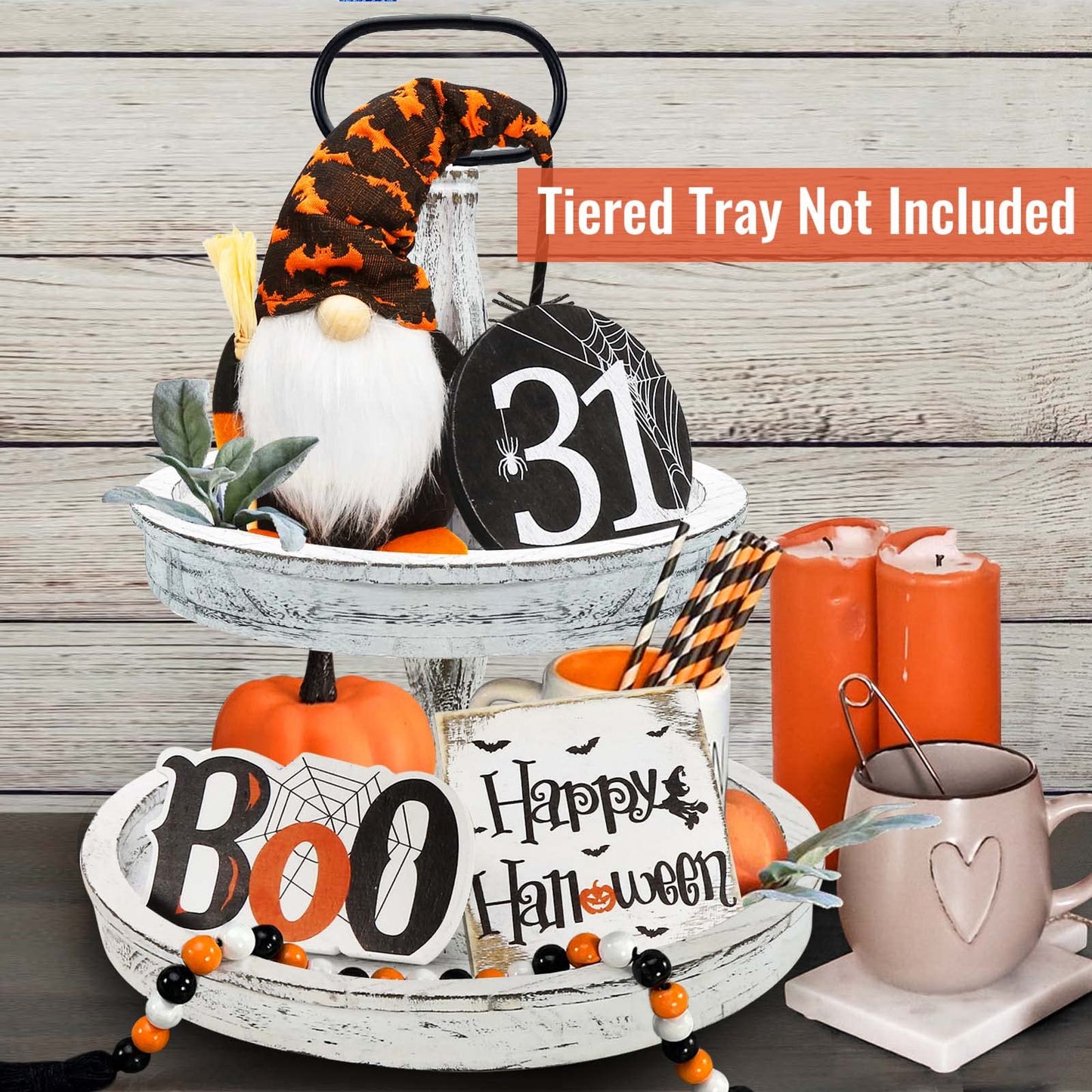 Halloween Farmhouse Rustic Tiered Tray Decor(Tiered Tray NOT Included)