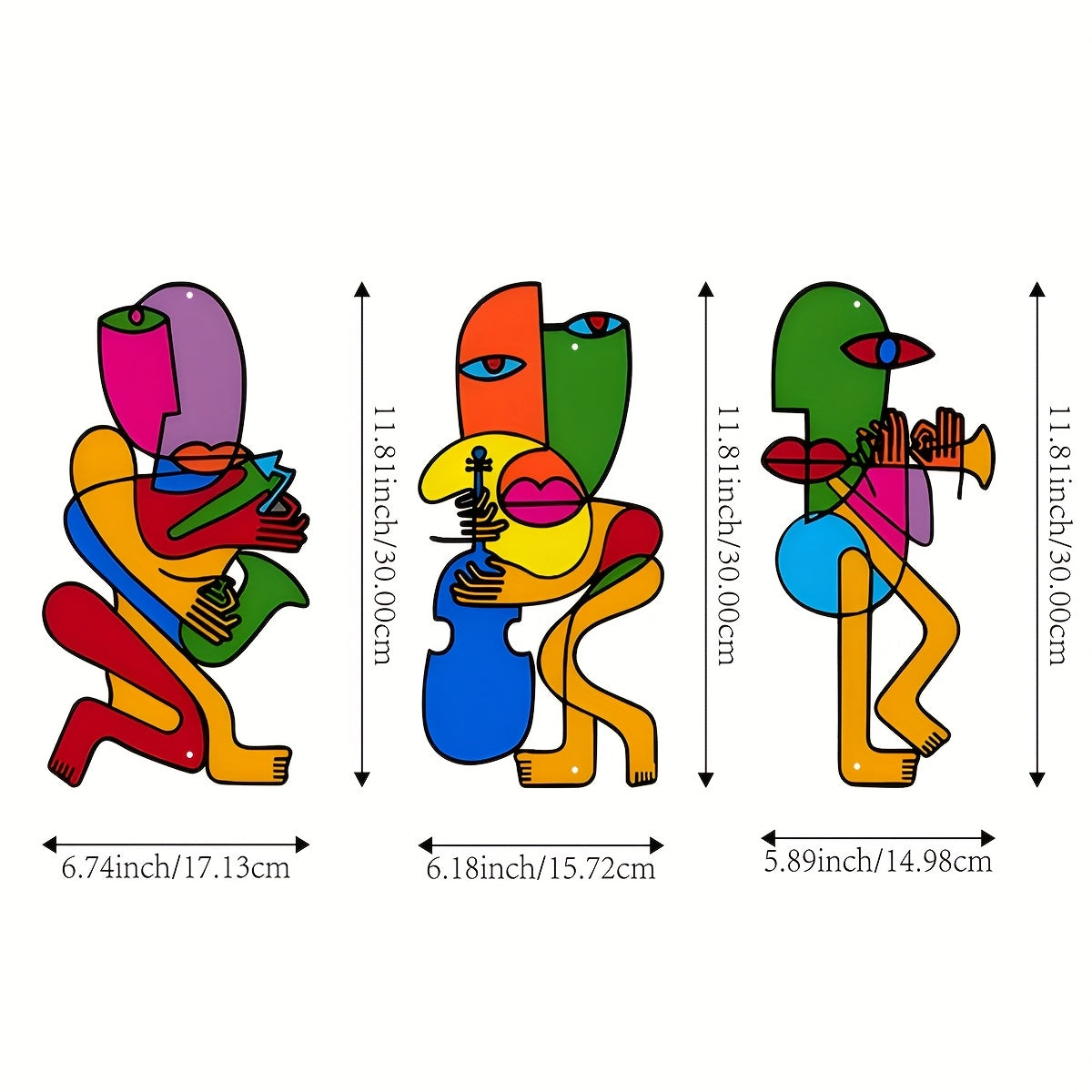 🎇Colorful Abstract Picasso Style Metal Wall Sculpture