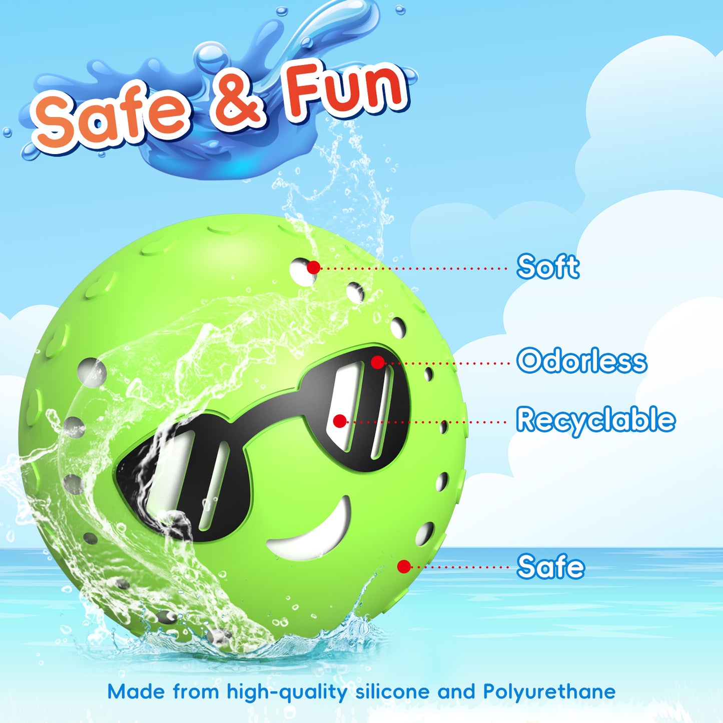 💧Reusable Water Bounce Balloons,  Water Game Toys for Outdoor Activities
