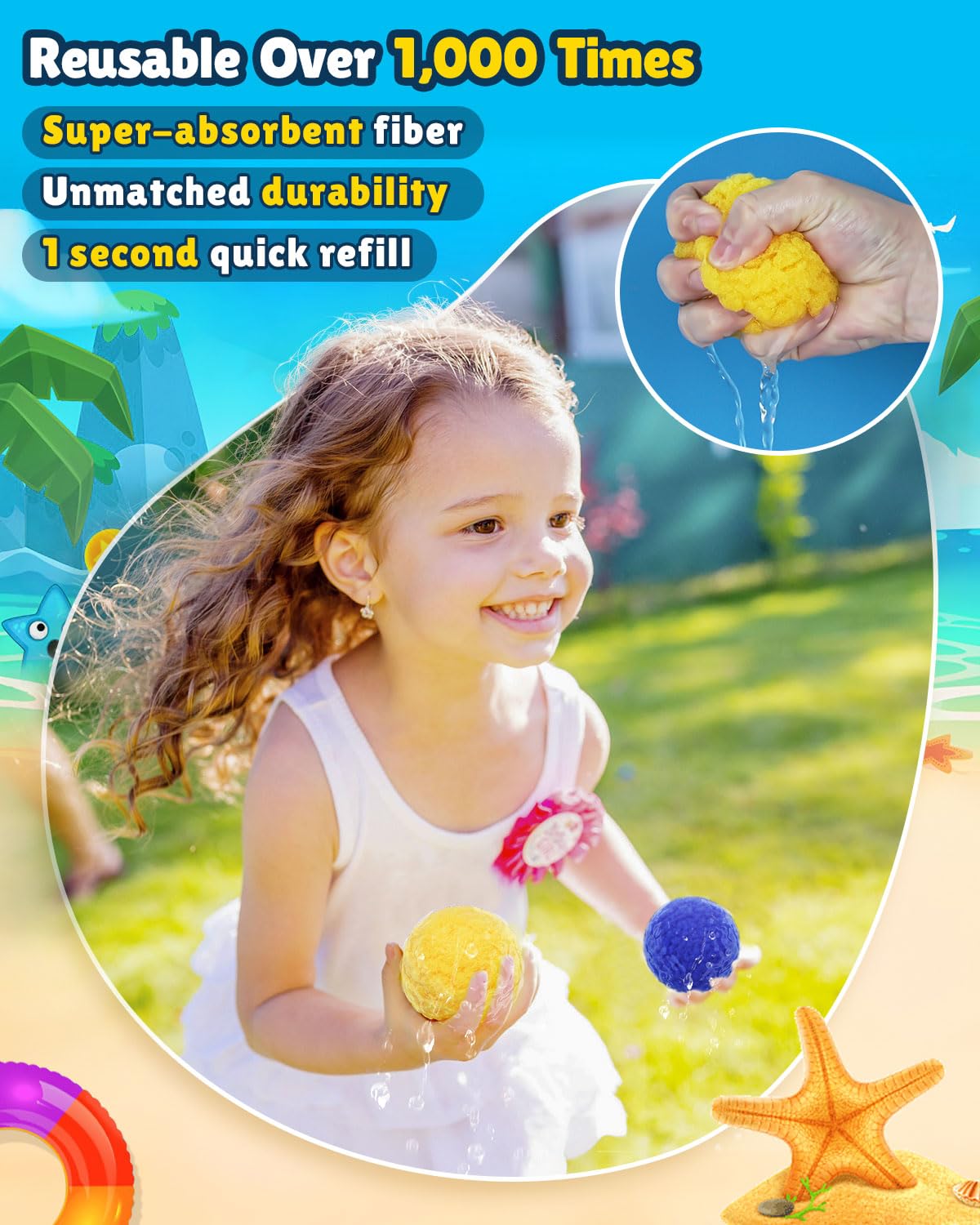 🤷‍♂️Reusable Water Balloons -Summer Pool Toys Water for Backyard Lawn Beach