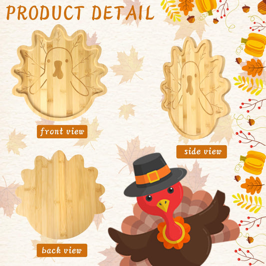 ♻Reusable Bamboo Turkey Platter(11.4"x11.4"x0.6")