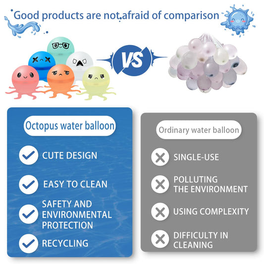 ✨Reusable Water Bomb balloons, Octopus Water Balloons with Expressions