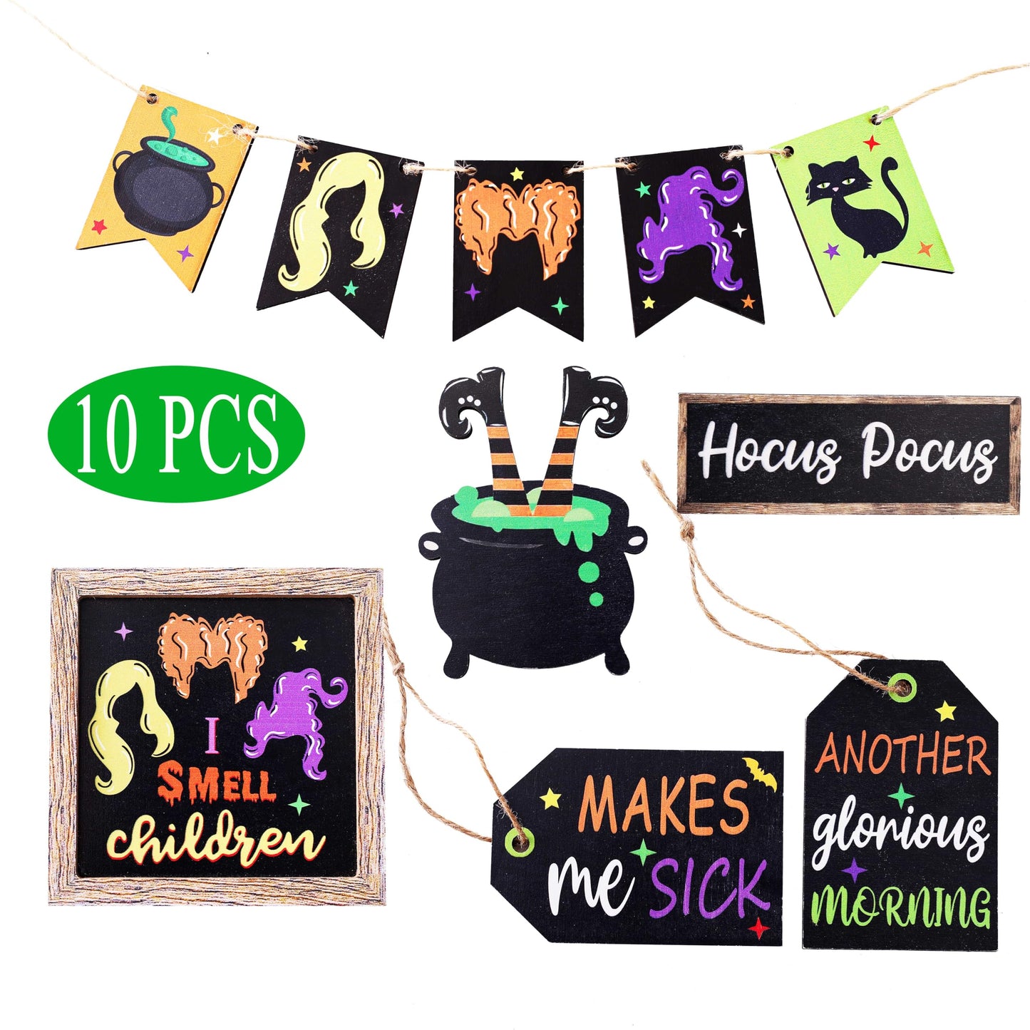 ☠Halloween Hocus Pocus Tray Decor(Tiered Tray NOT Included)