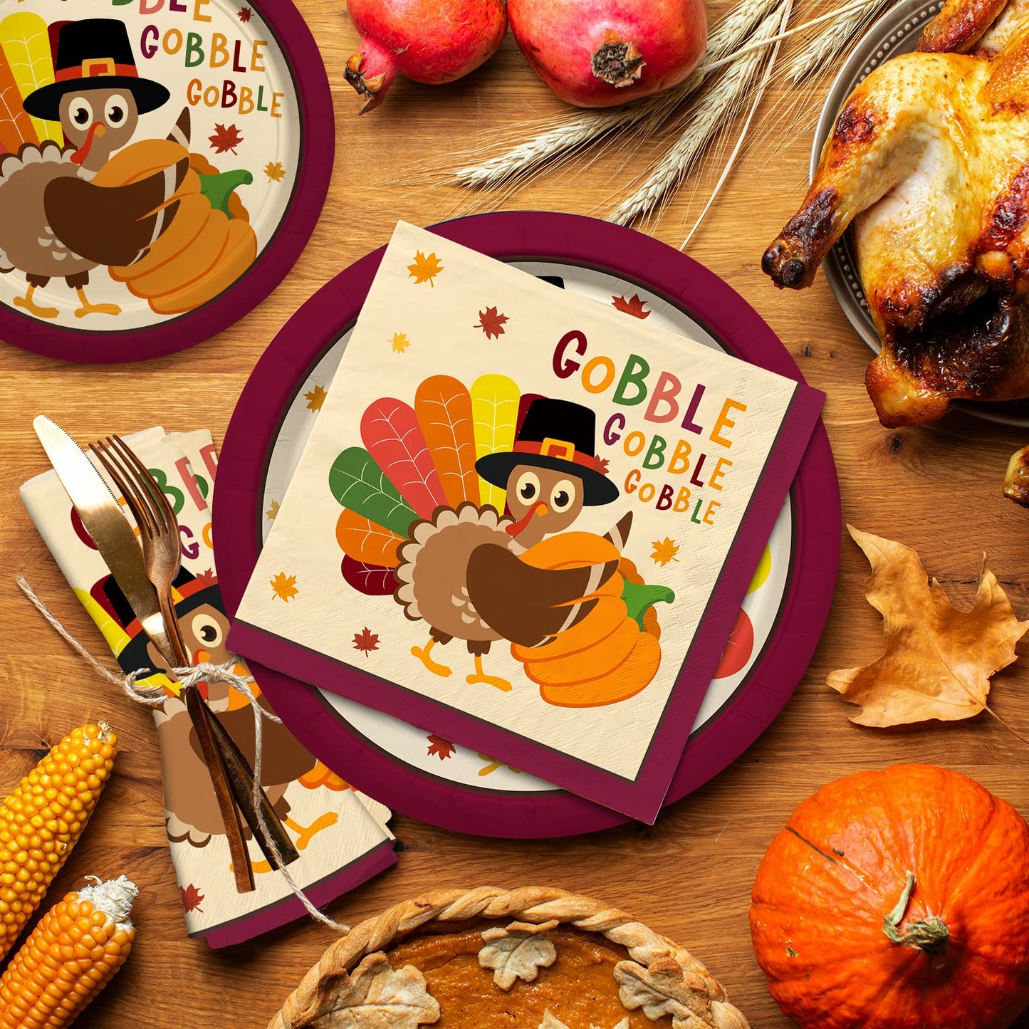 🐔Turkey Thanksgiving Party Supplies Kit- 25set