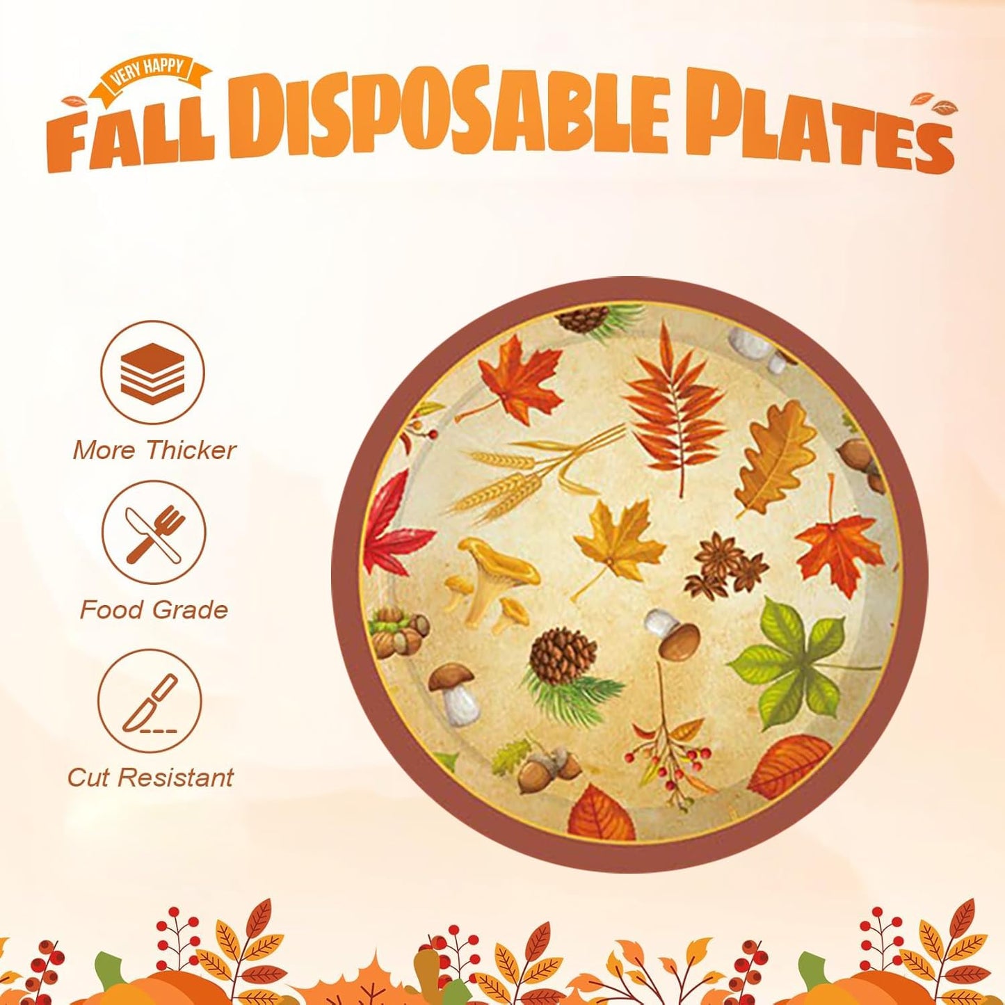 ♻Thanksgiving Disposable Paper Plate Set-20 set
