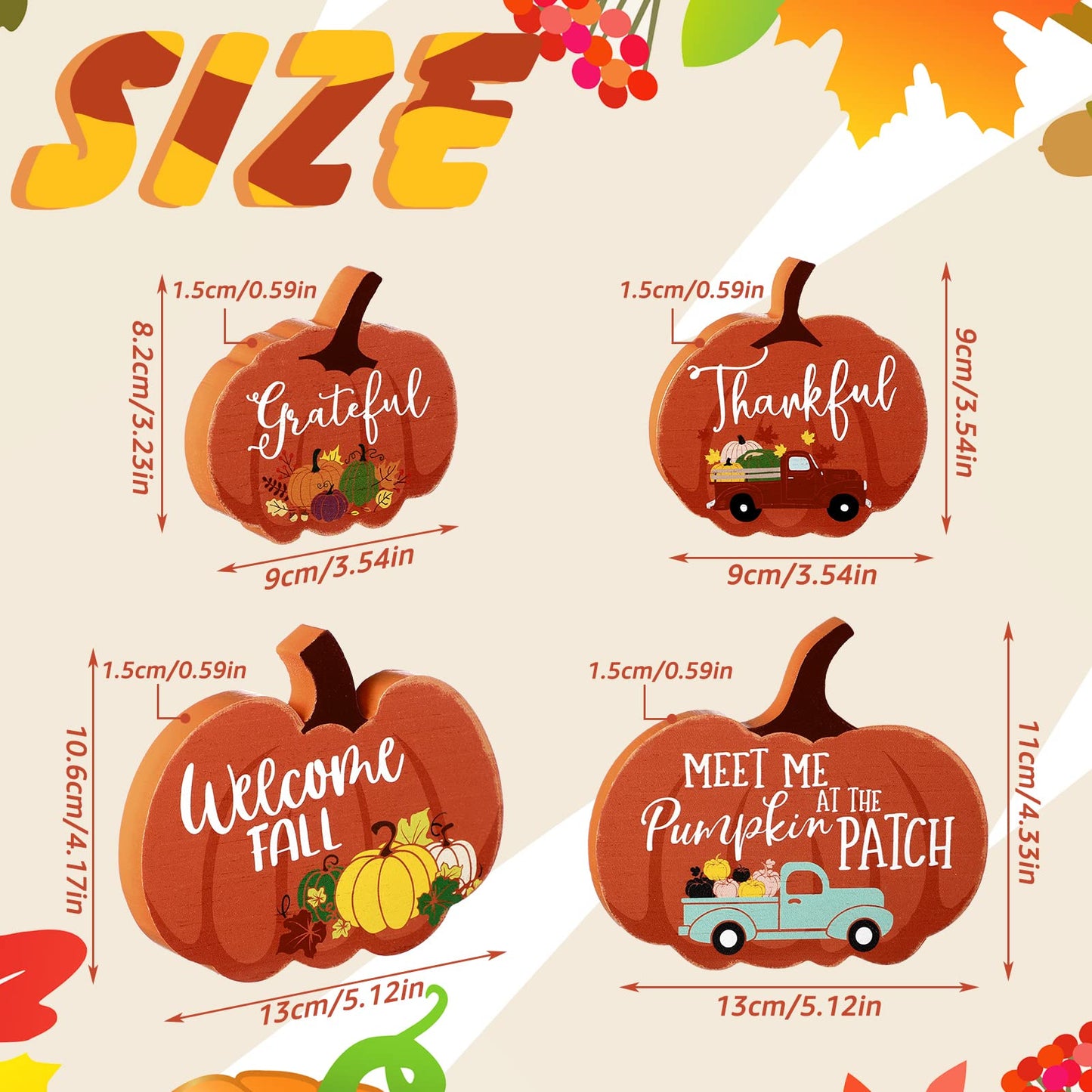 🎃Fall Decor for Home Thanksgiving Tiered Tray Decoration Fall Desk Decor