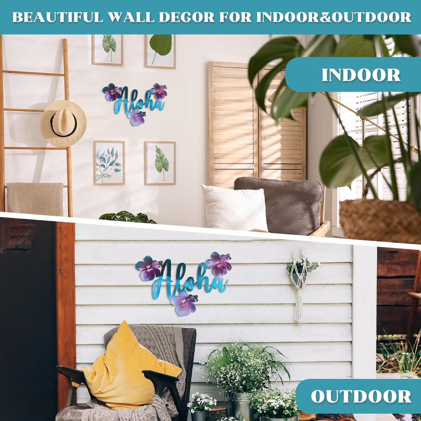 🌊Hibiscus Metal Wall Art Beach House Decor