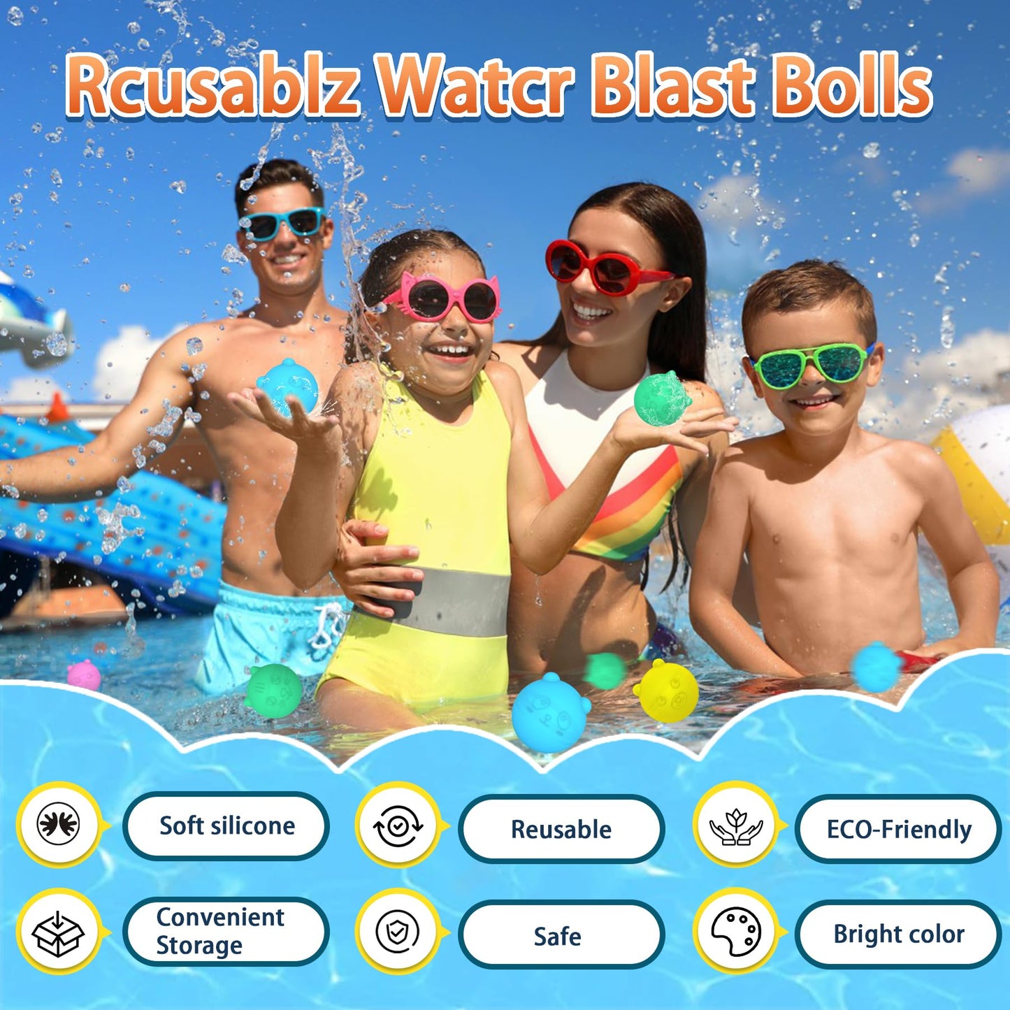 🎈Reusable Water Balloons,Reusable Balloons Self-Sealing Water Balls