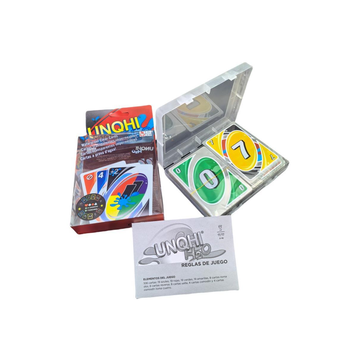 ✨UNO Card Game with Waterproof Cards and Portable Clip for Travel, Camping