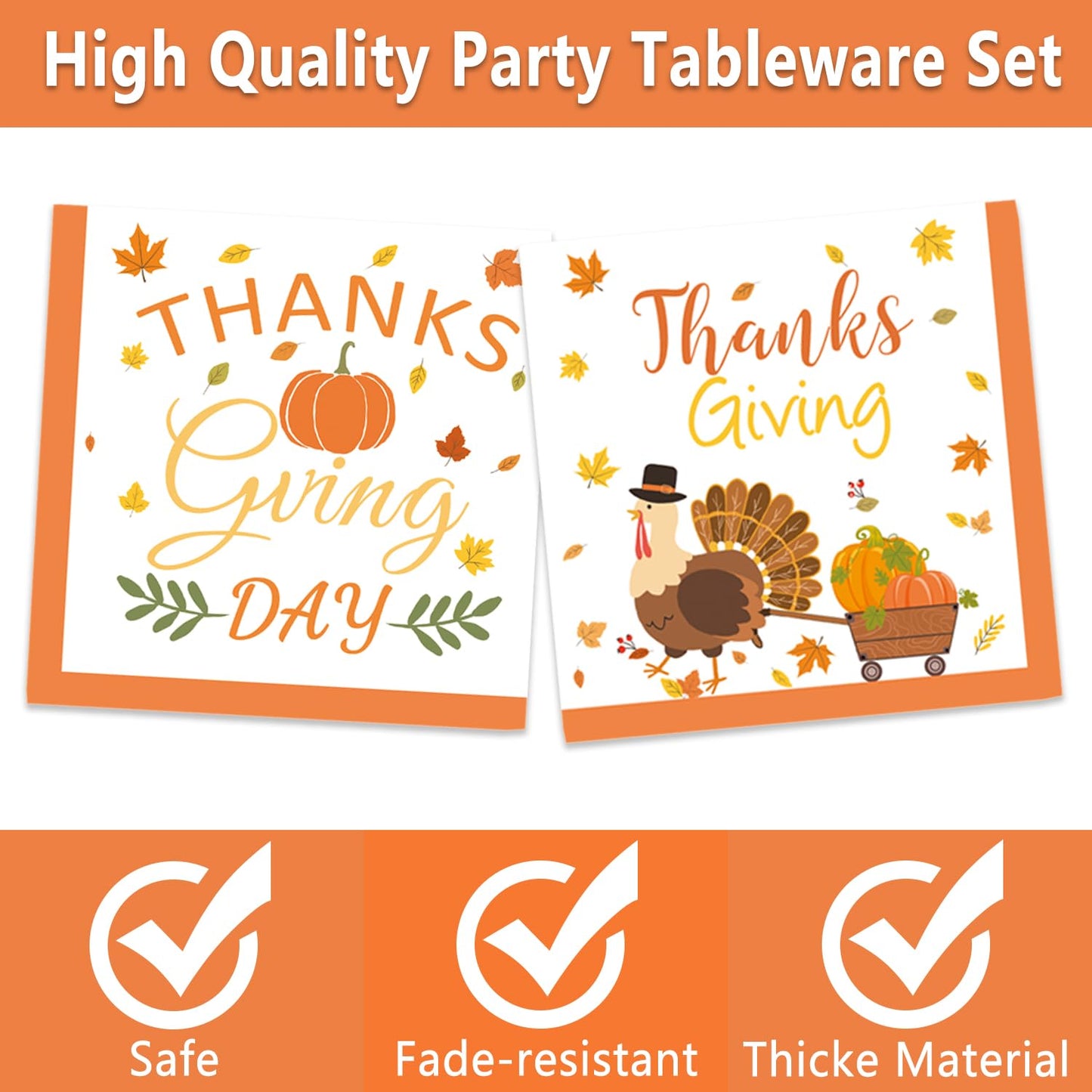 🐔Turkey Thanksgiving Party Supplies Kit - 48set