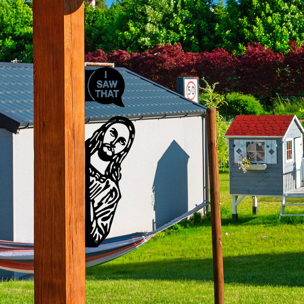 ✝️Saw That Funny Jesus Metal Sign