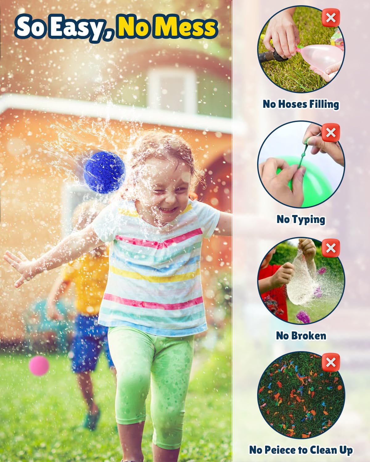 🤷‍♂️Reusable Water Balloons -Summer Pool Toys Water for Backyard Lawn Beach