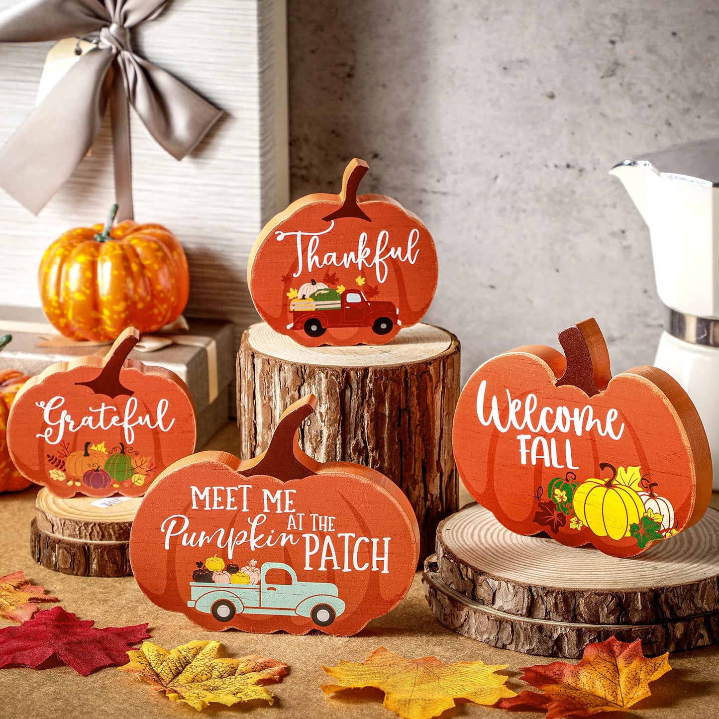 🎃Fall Decor for Home Thanksgiving Tiered Tray Decoration Fall Desk Decor