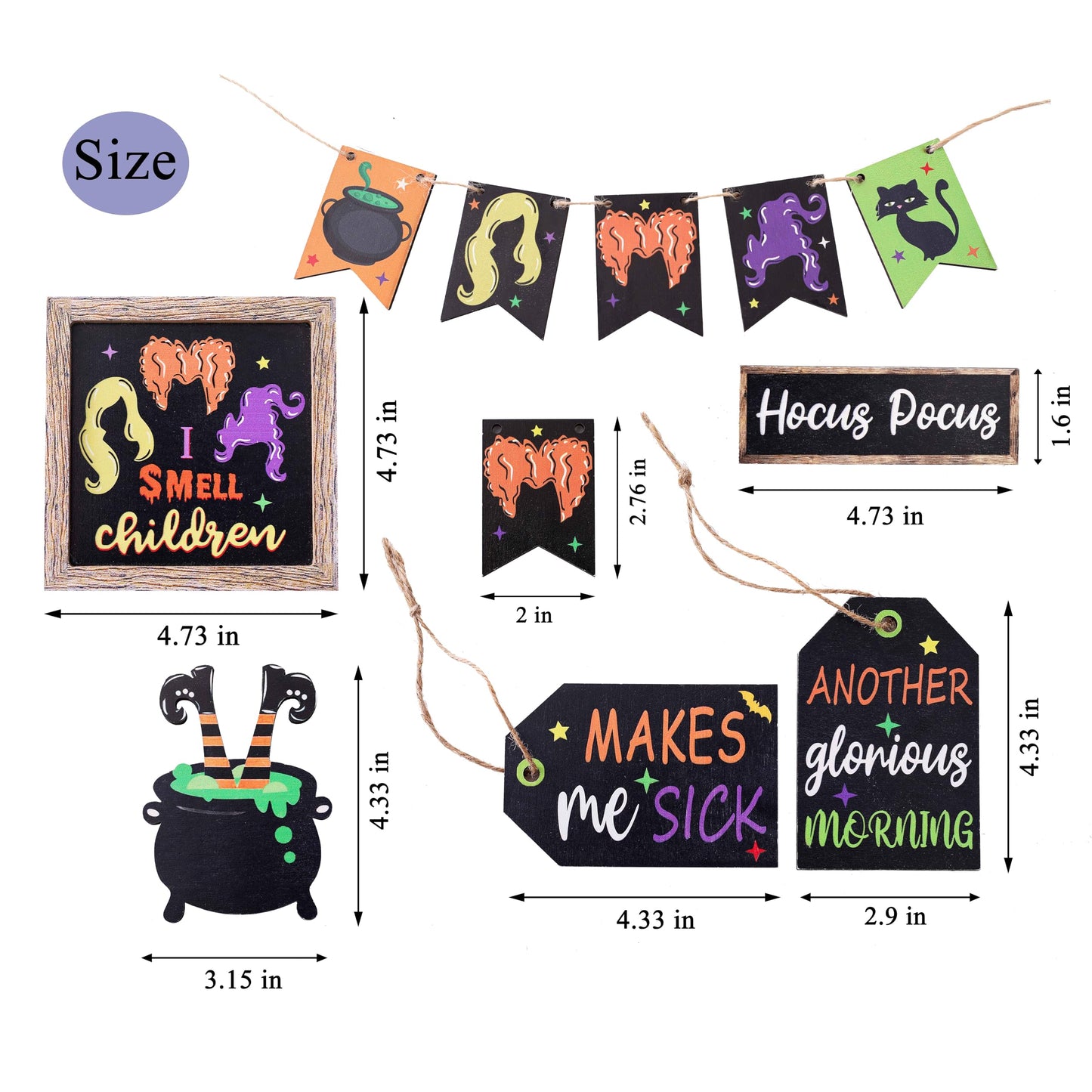 ☠Halloween Hocus Pocus Tray Decor(Tiered Tray NOT Included)
