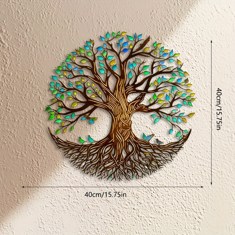 Tree of Life Metal Wall Sculpture - Art Deco Iron Wall Hanging