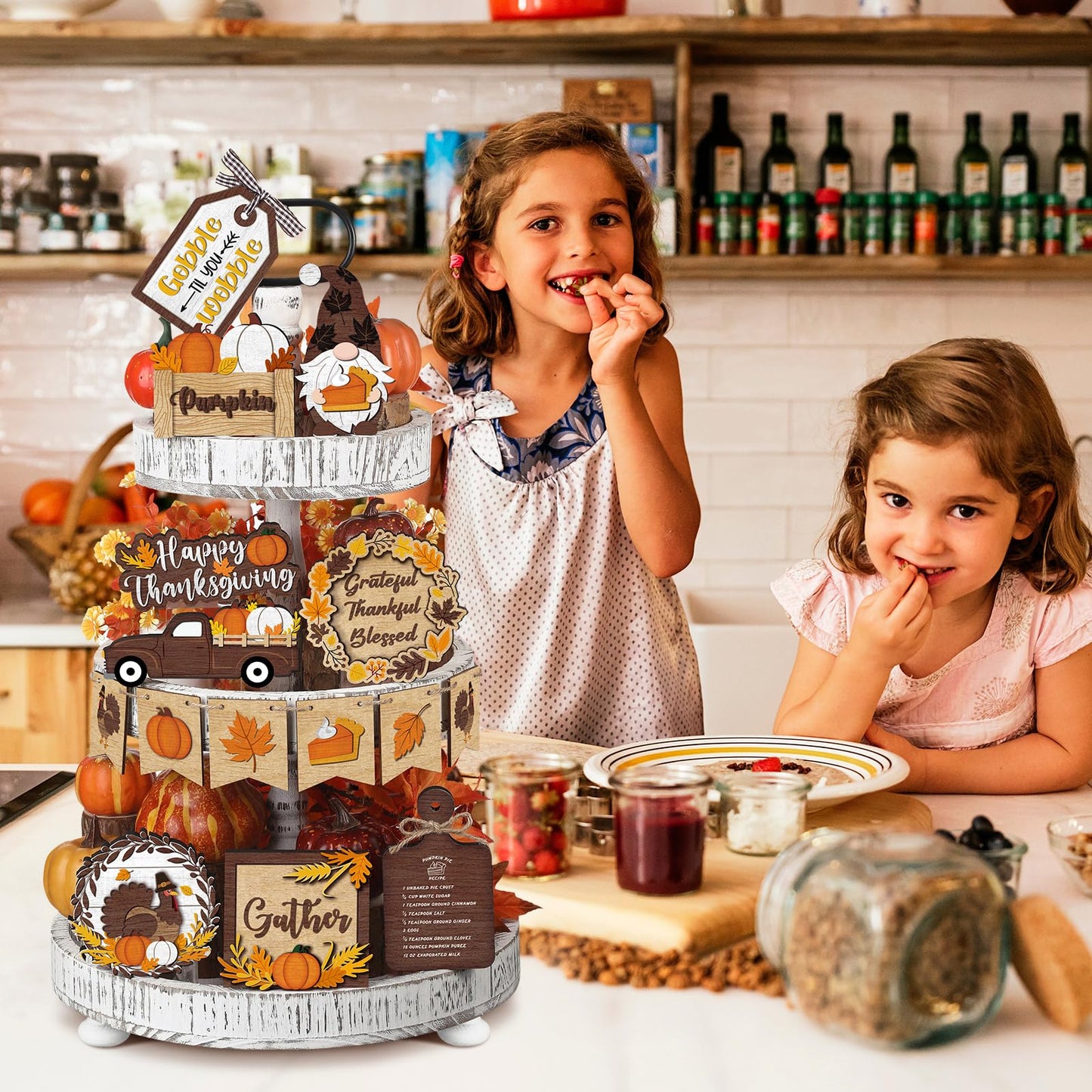 🍁13PCS Thanksgiving Tiered Tray Decor(Tiered Tray NOT Included)