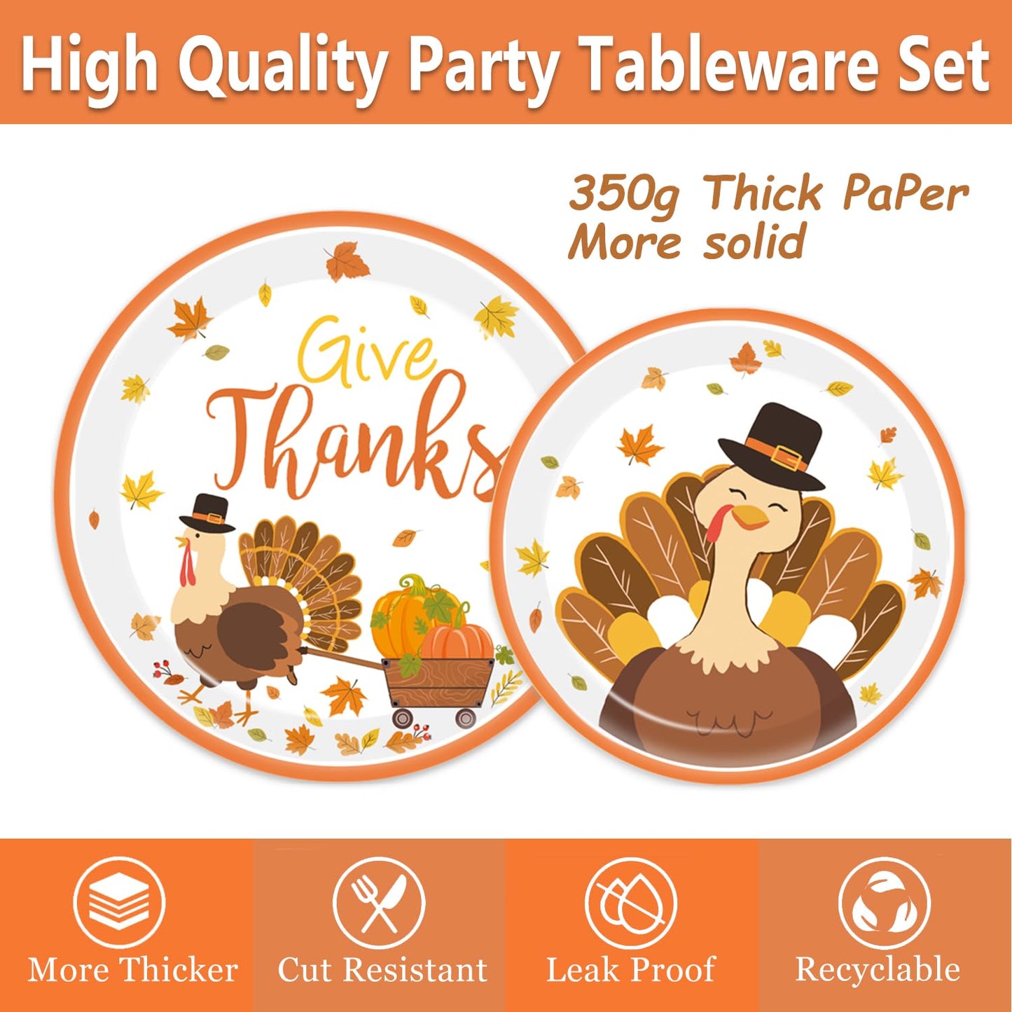 🐔Turkey Thanksgiving Party Supplies Kit - 48set