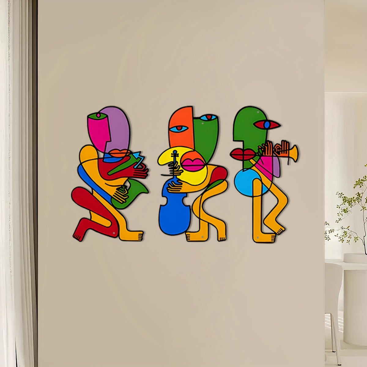 🎇Colorful Abstract Picasso Style Metal Wall Sculpture