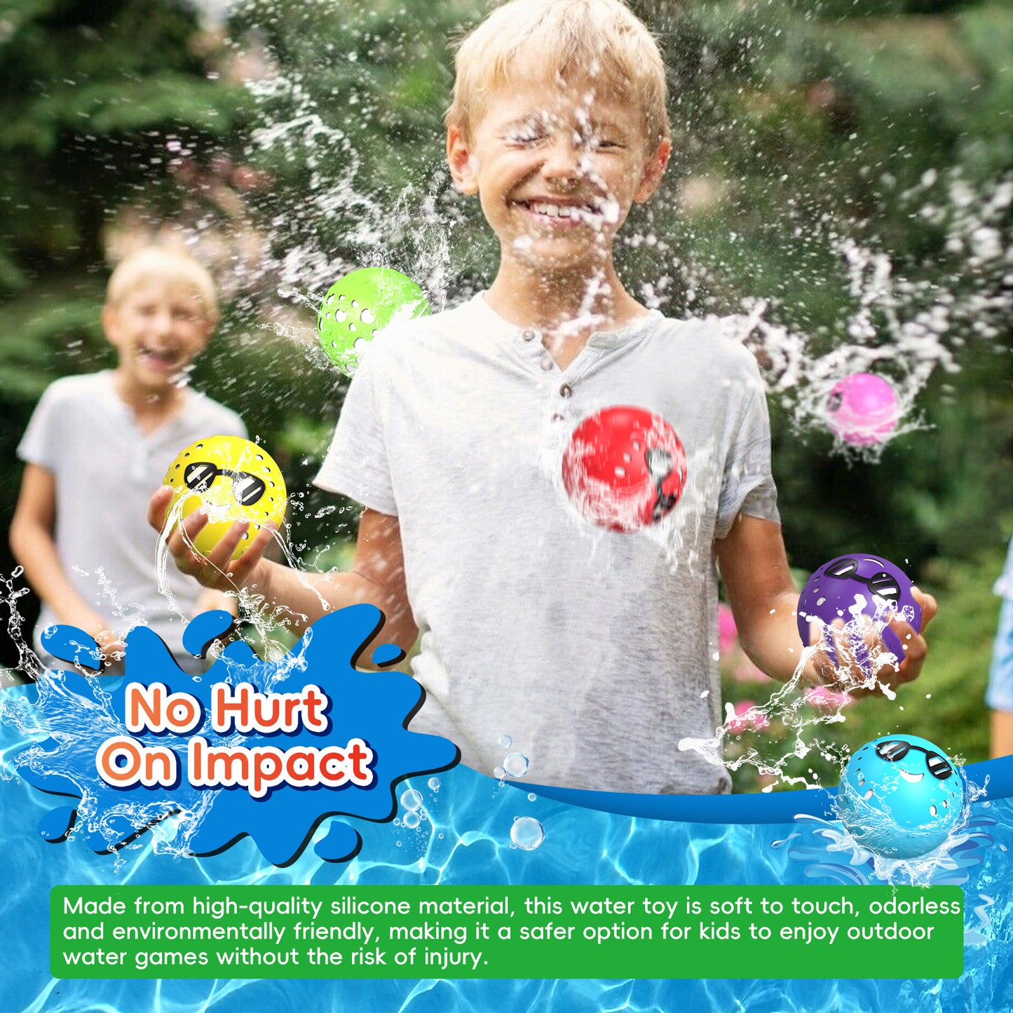 💧Reusable Water Bounce Balloons,  Water Game Toys for Outdoor Activities