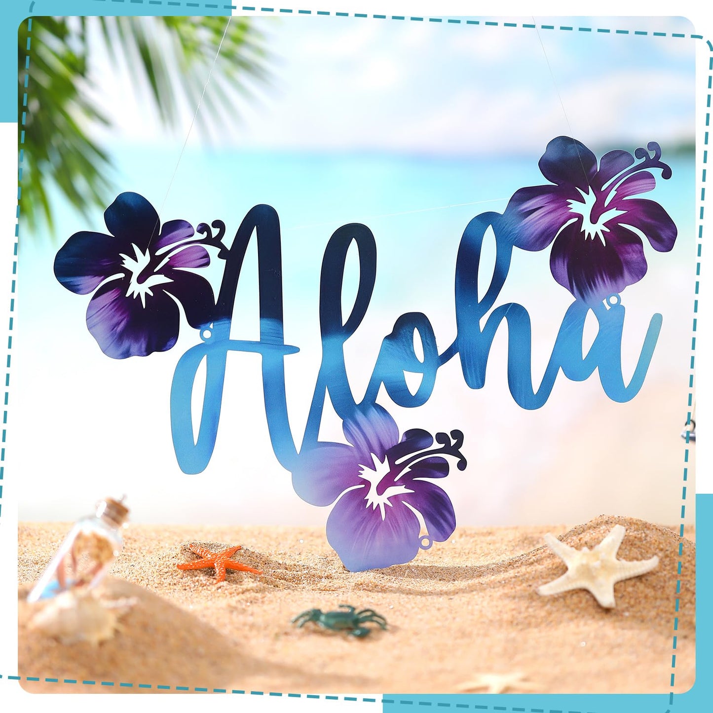 🌊Hibiscus Metal Wall Art Beach House Decor