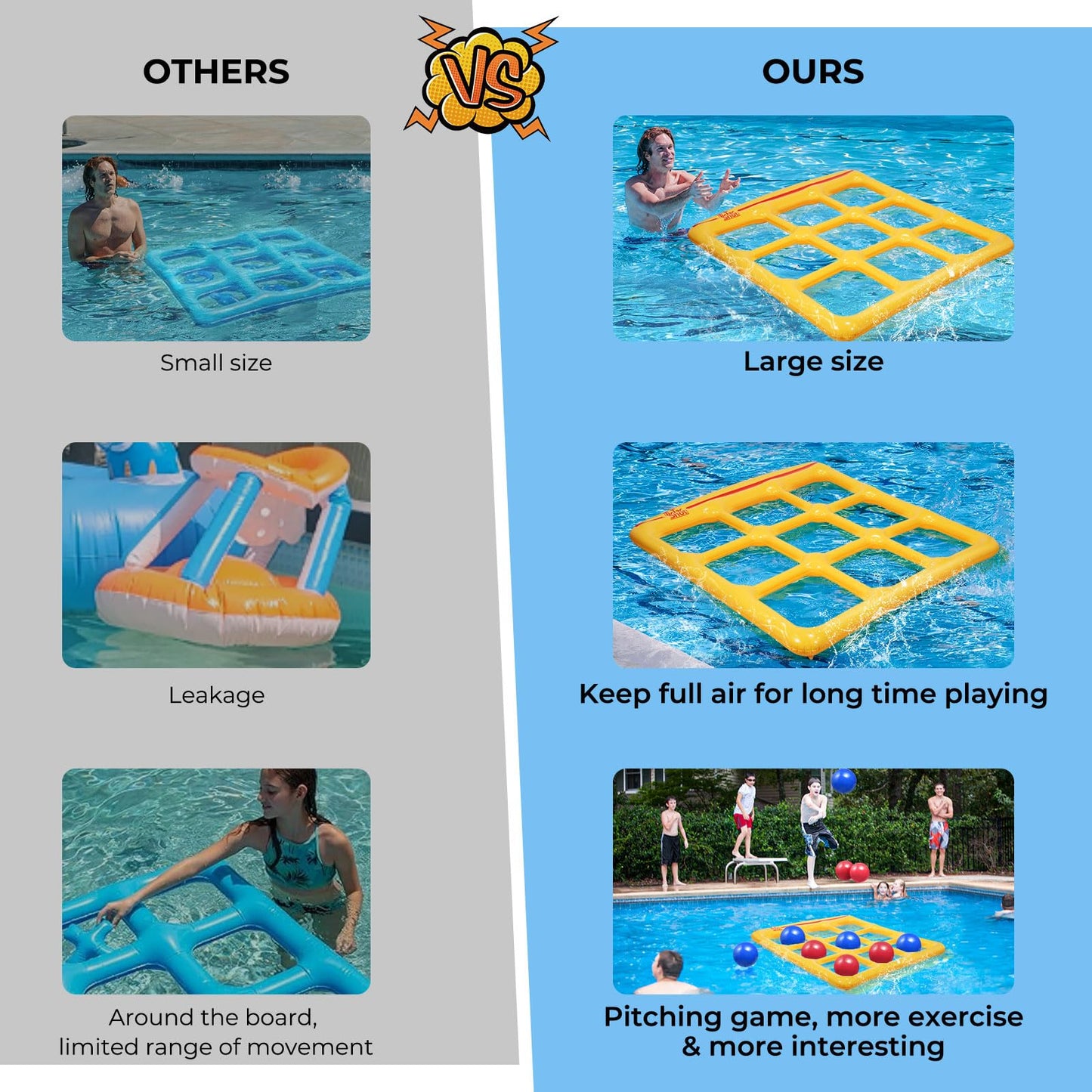 🙋‍♂️Pool Toys Games Set- Tic-Tac-Toe Inflatable Pool Toy
