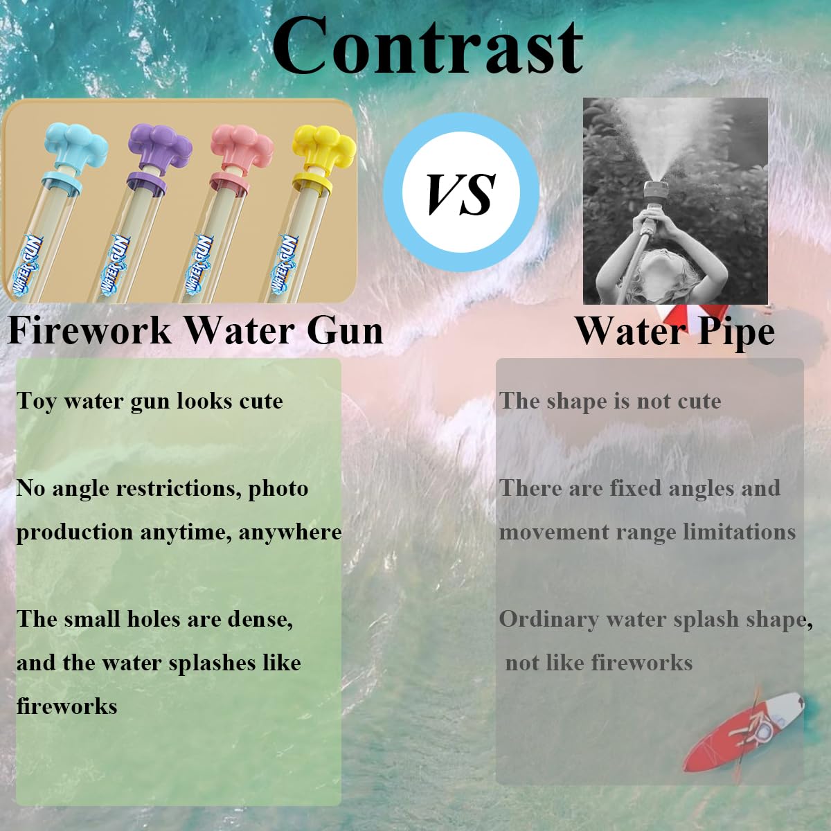 🔫Fireworks water gun, firework-style water spray props