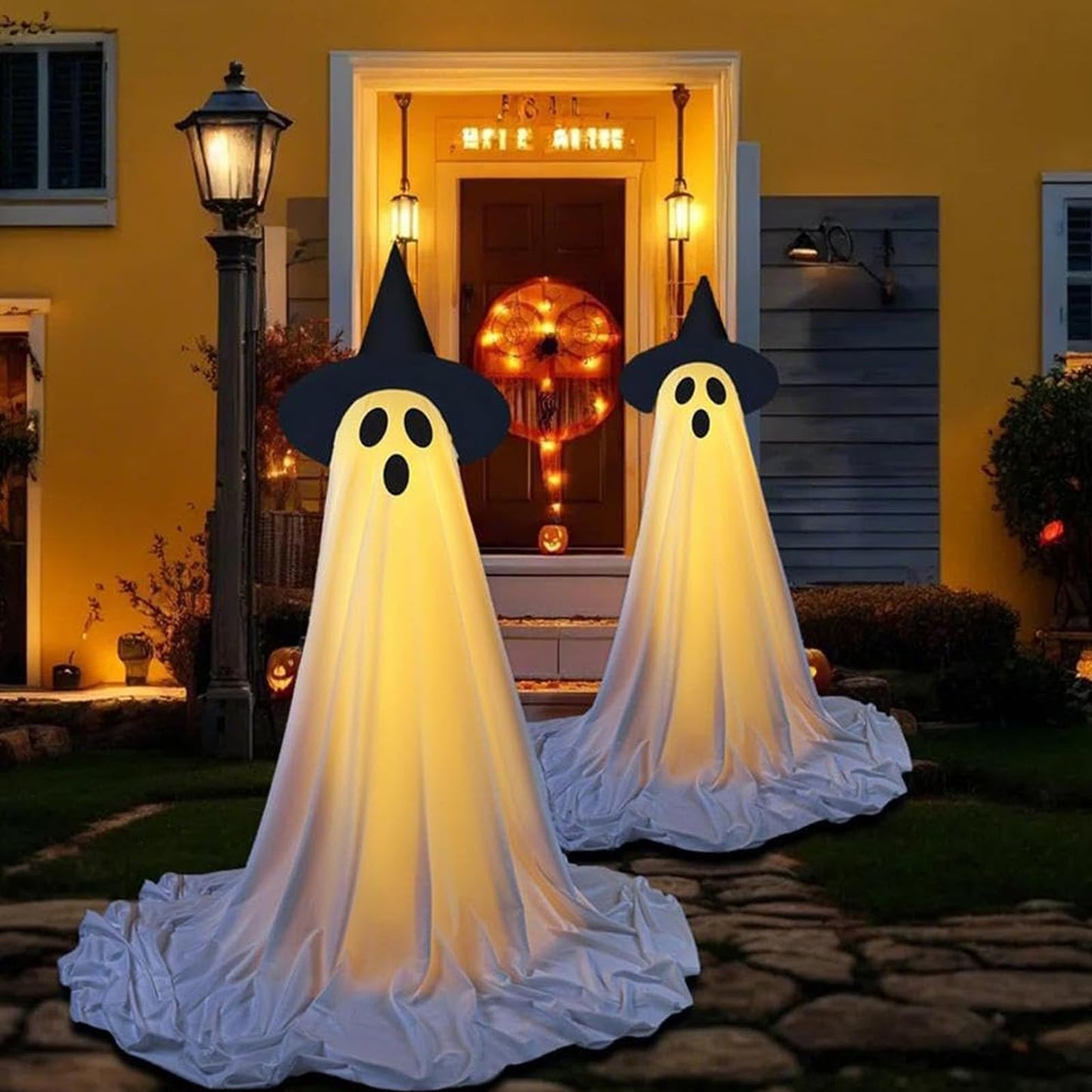 Glow Ghost Halloween Decor Witch Hat