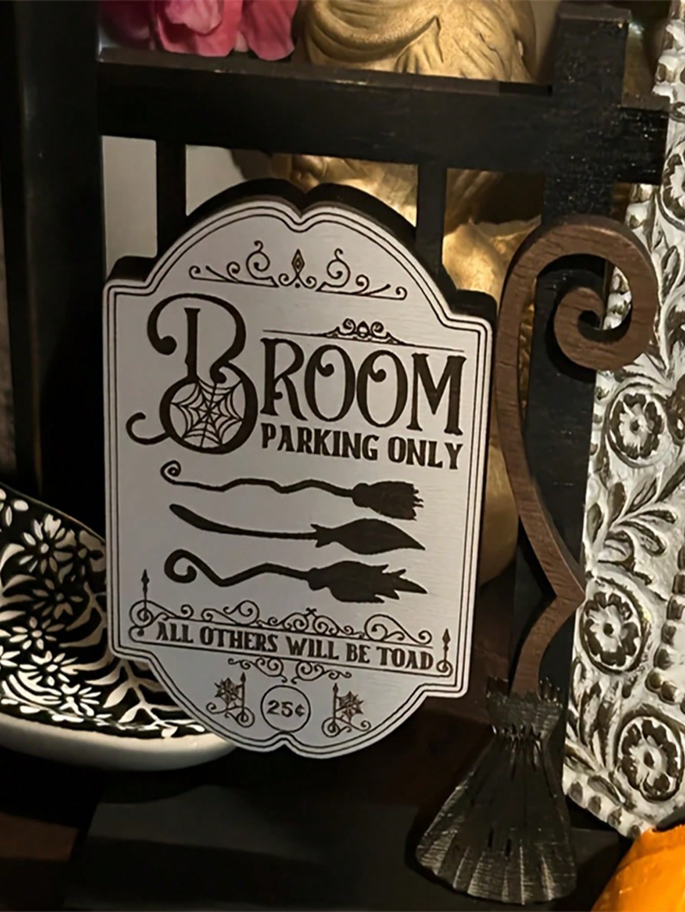 Gothic Style Bookshelf Haunted Library Decor