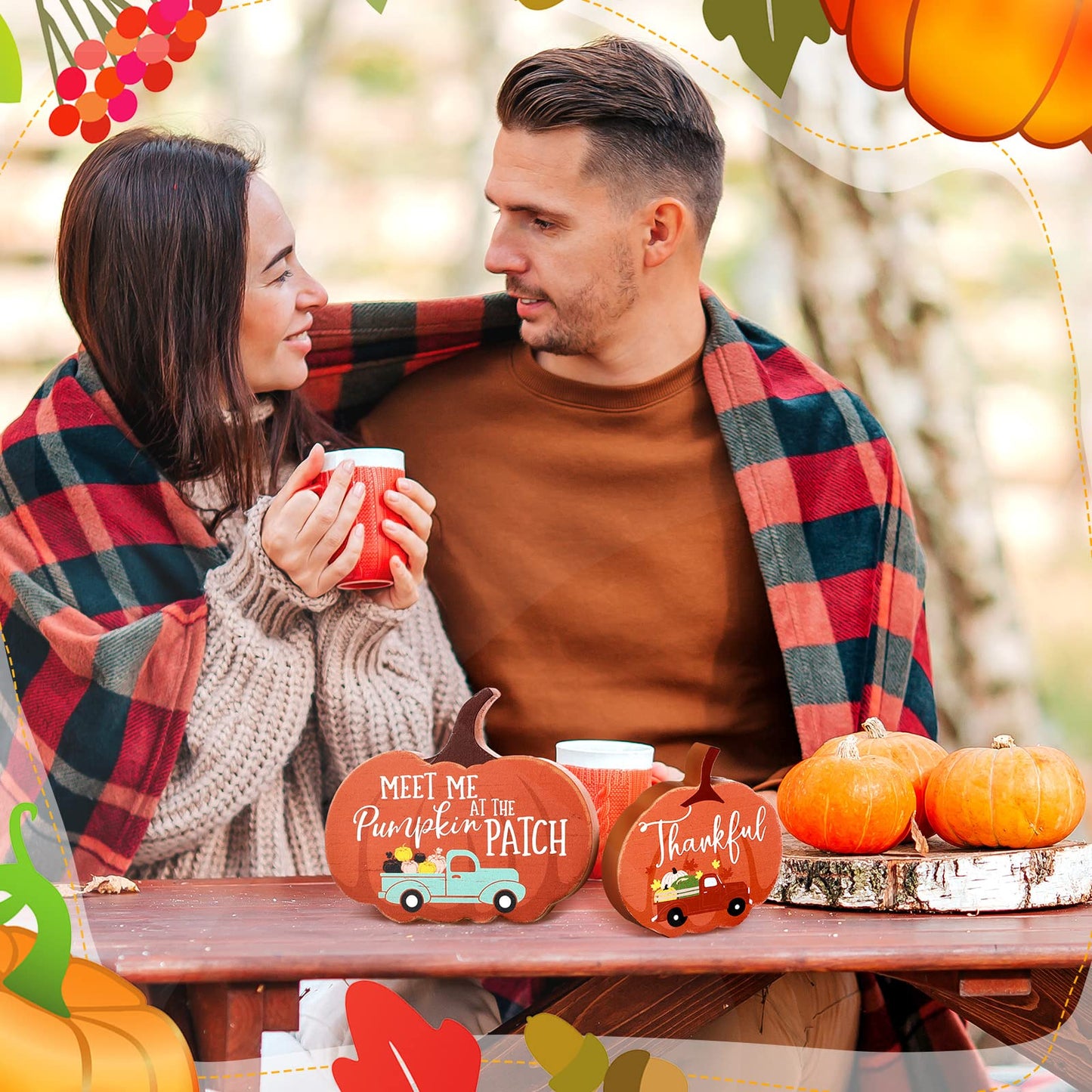 🎃Fall Decor for Home Thanksgiving Tiered Tray Decoration Fall Desk Decor