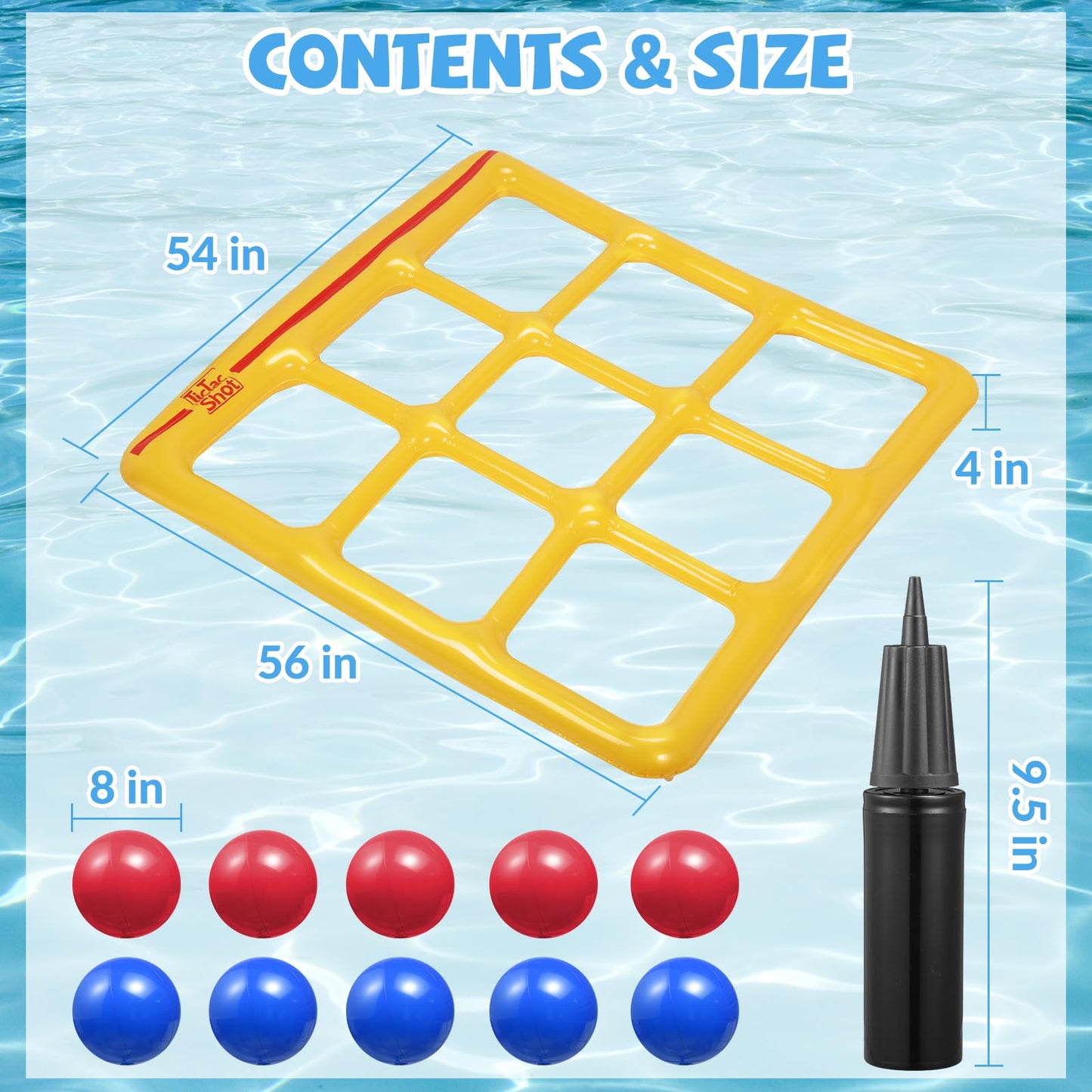 🙋‍♂️Pool Toys Games Set- Tic-Tac-Toe Inflatable Pool Toy