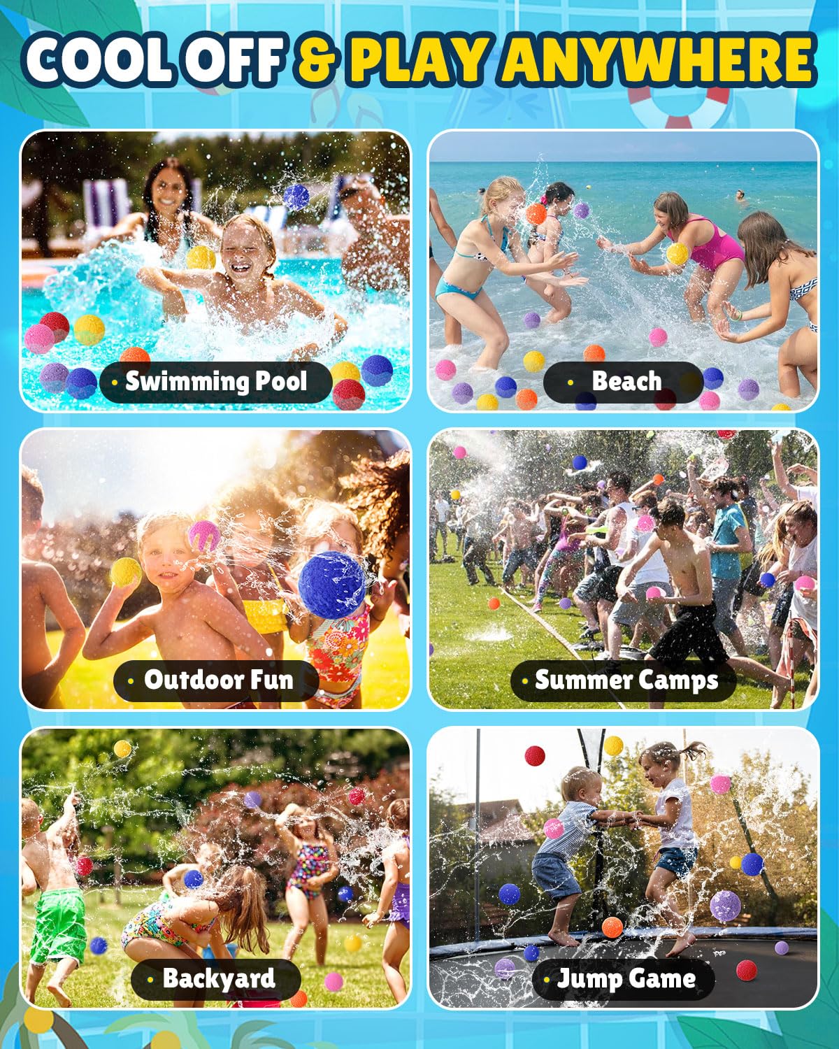 🤷‍♂️Reusable Water Balloons -Summer Pool Toys Water for Backyard Lawn Beach